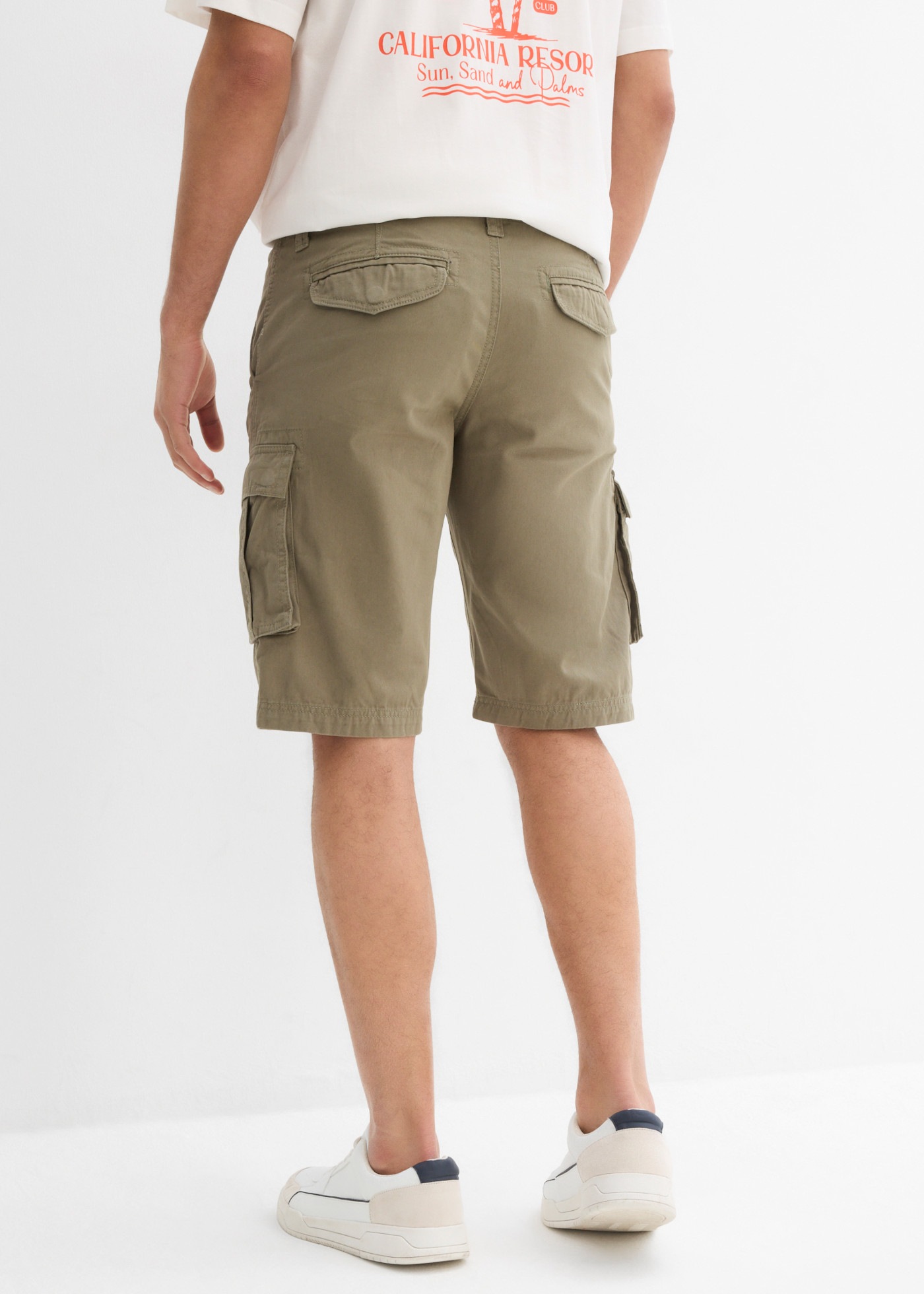 bonprix Cargobermudas  pantalon cargo, en coton, avec poches à rabat, coupe décontractée