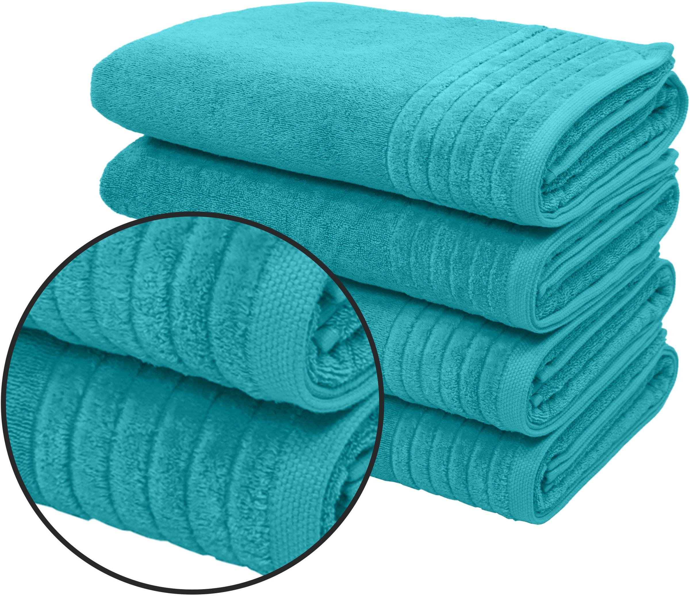 Image of GOODproduct Duschtücher "Sanremo Premium, Premium Handtücher, 600 gr/m², 70x140cm" mit Bordüre, flauschig und weich, dicke Qualität, 5 Jahre Garantie