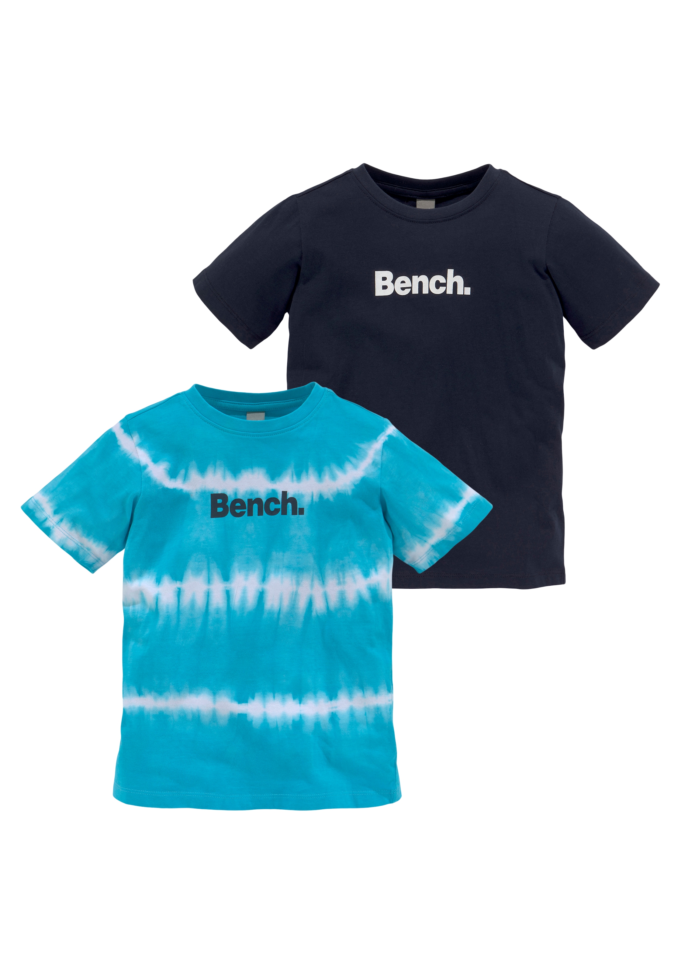 T-Shirt, tlg., Bench. shoppen ohne - Trendige versandkostenfrei (Packung, 2 Batikoptik 2er-Pack), Mindestbestellwert in toller
