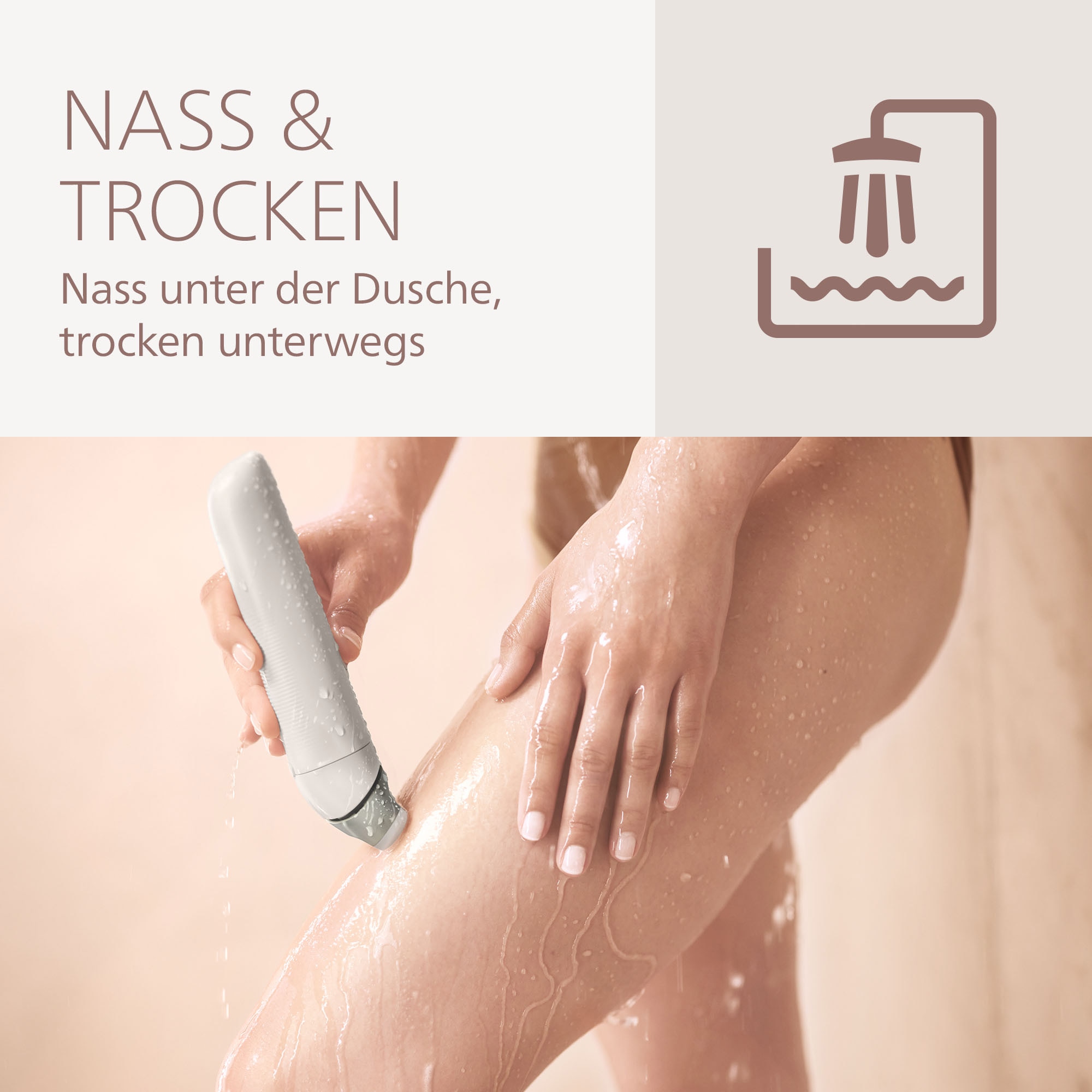 Philips Elektrorasierer »Lady Shaver Series 8000« 3 Stk. Aufsätze kabelloser Rasierer, nass und trocken, inkl. Trimmeraufsatz