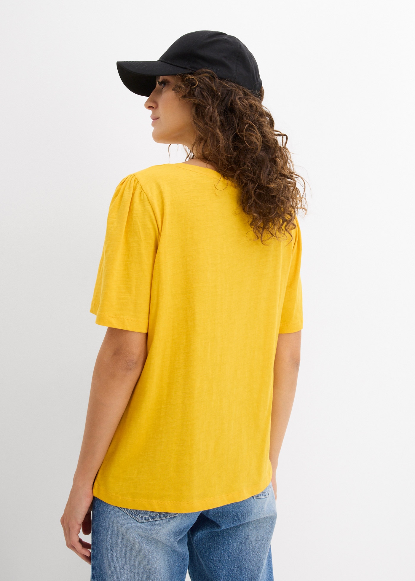 bonprix T-shirt coupe ample, manches larges avec fronces discrètes à l'épaule