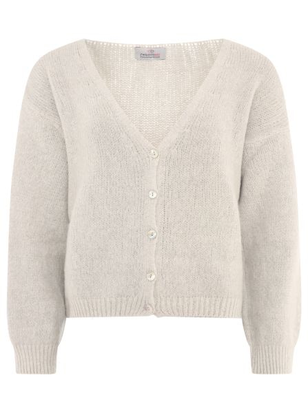 Zwillingsherz Strickjacke »"Uni"«, One Size, Langarm, Knopfleiste, tiefer V-Ausschnitt, Wollanteil