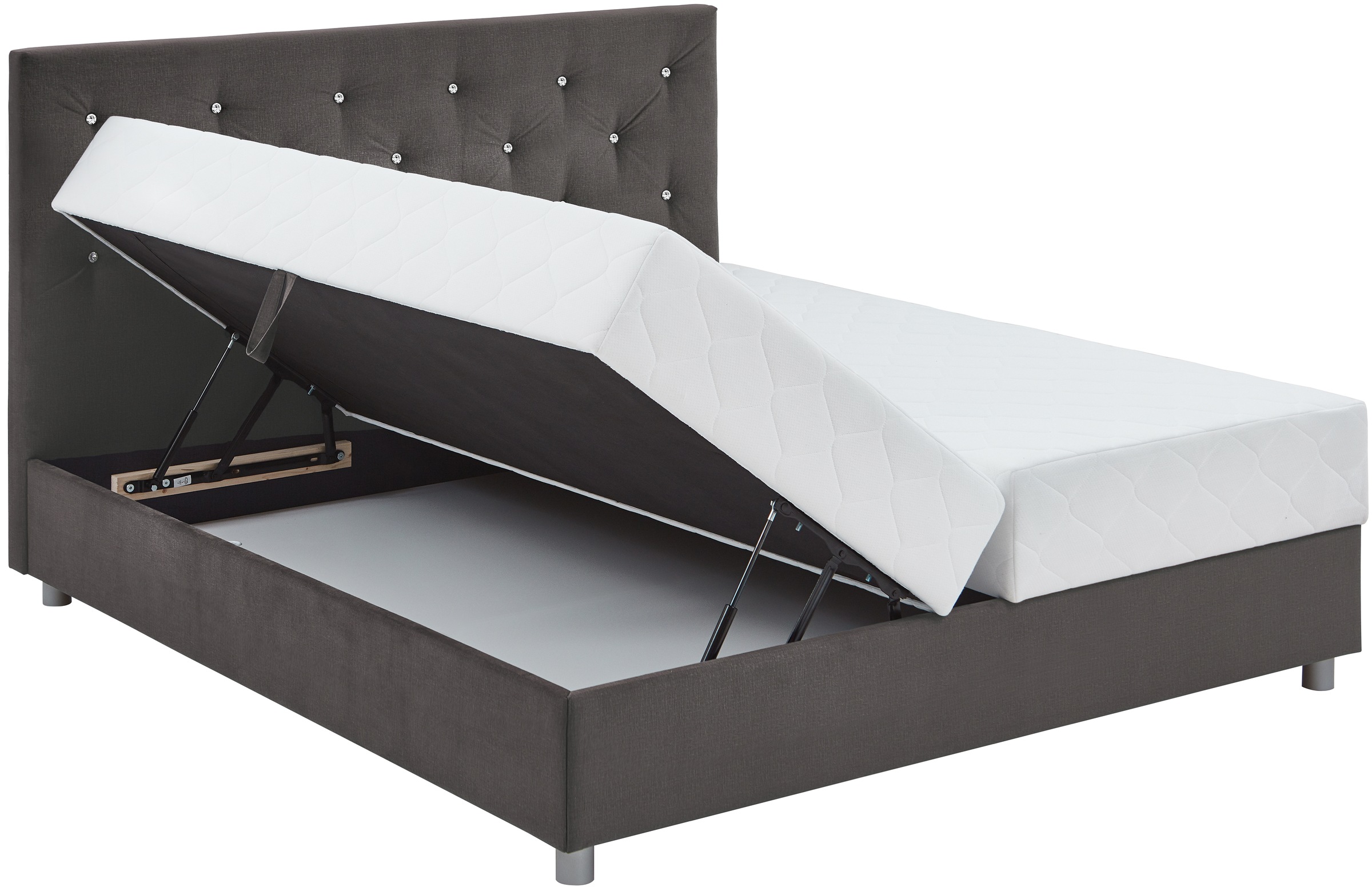 ATLANTIC home collection Boxbett »CELIA«, mit Taschen-Federkernmatratze, Bettkasten und Strass-Steinen