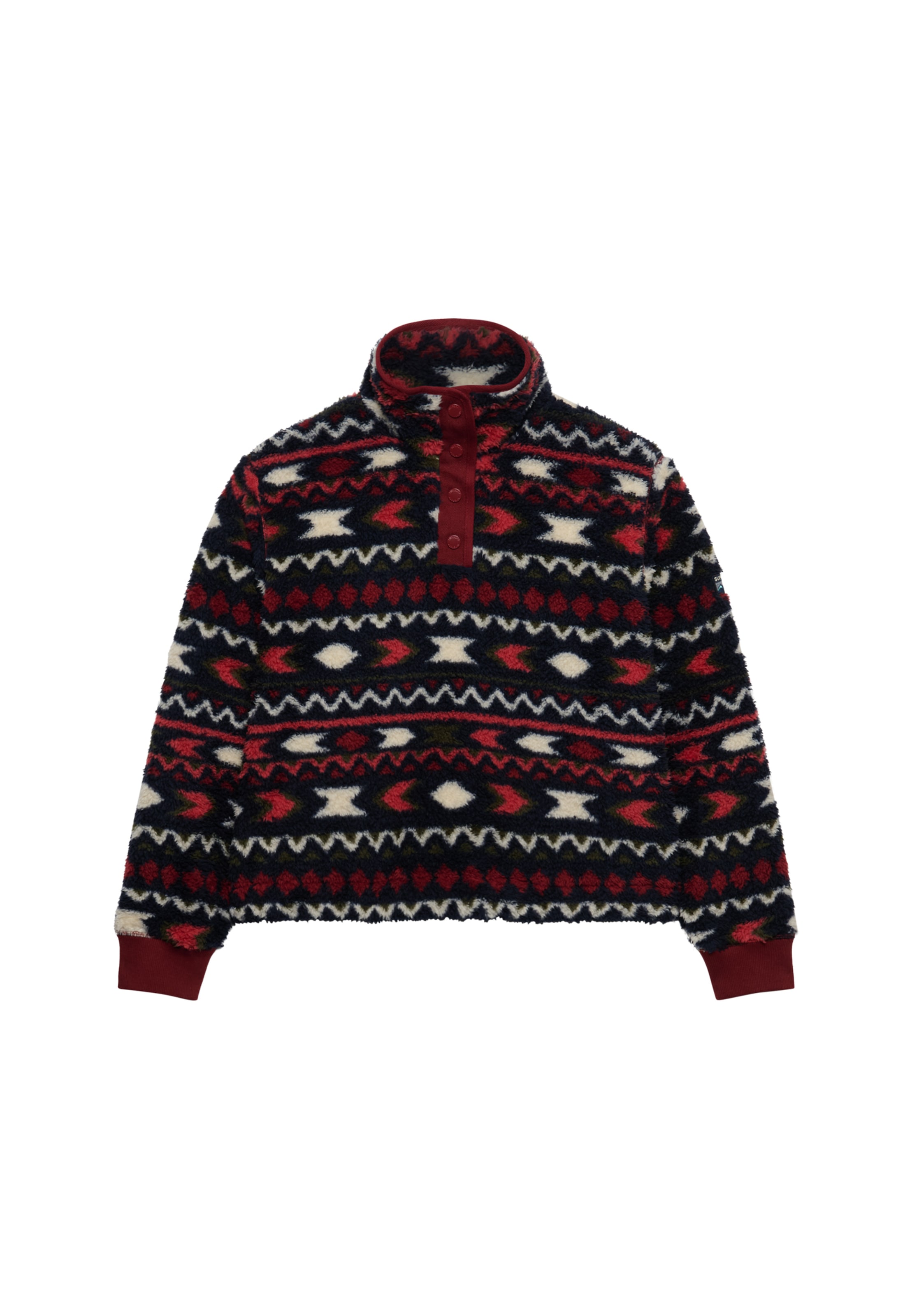 Superdry Pull en polaire »SUPER SOFT PRINTED HENLEY«, Kunstfaser, oversize
