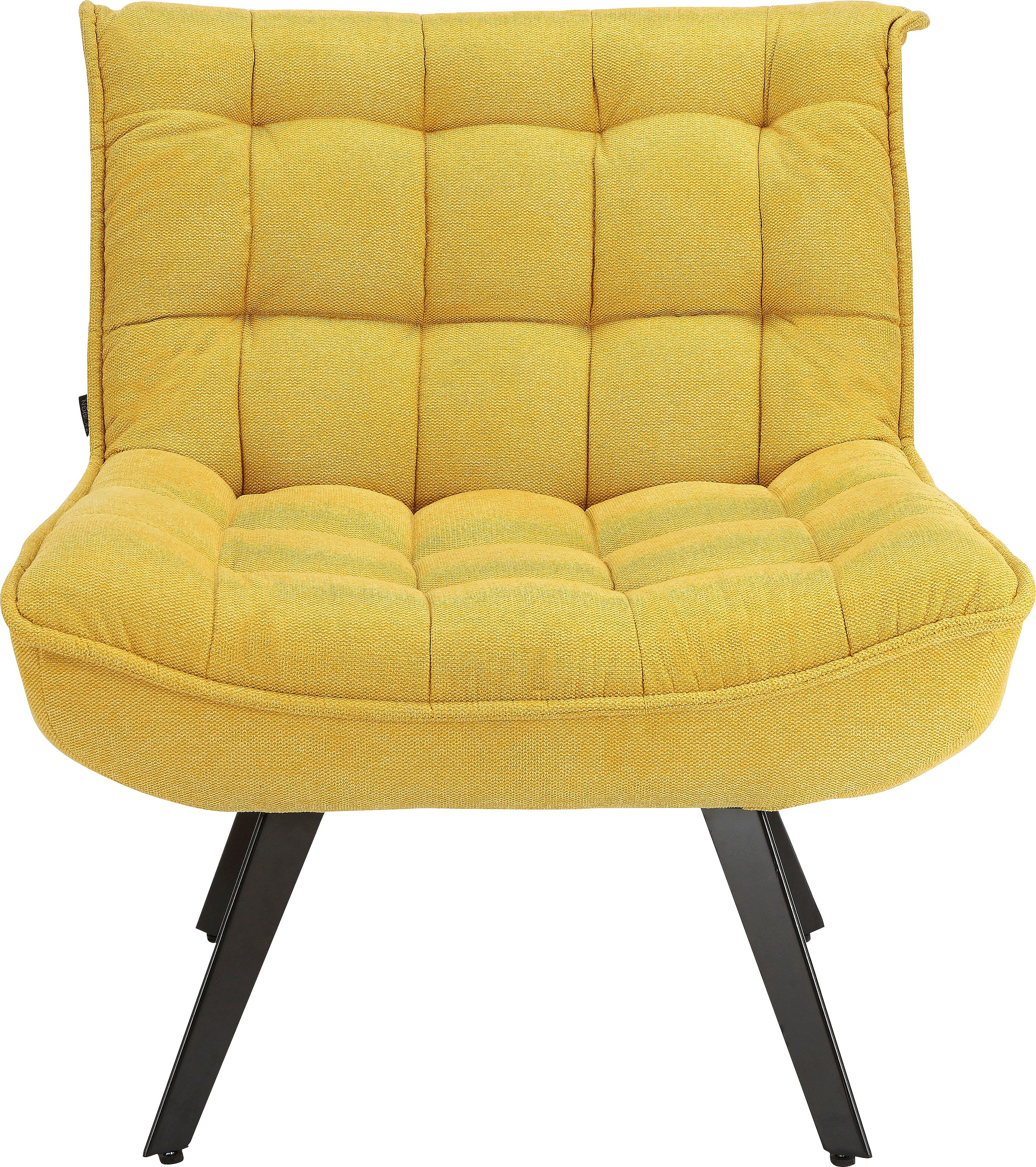 Image of INOSIGN Loungesessel »Jasin«, (1 St.), mit Hocker, karierte Nähte am Rücken und auf der Sitzfläche, Sitz und Rücken gepolstert, mit schwarzes Gestell aus Metall, in verschiedenen Farbvarianten erhältlich, Sitzhöhe 45 cm bei Ackermann Versand Schweiz