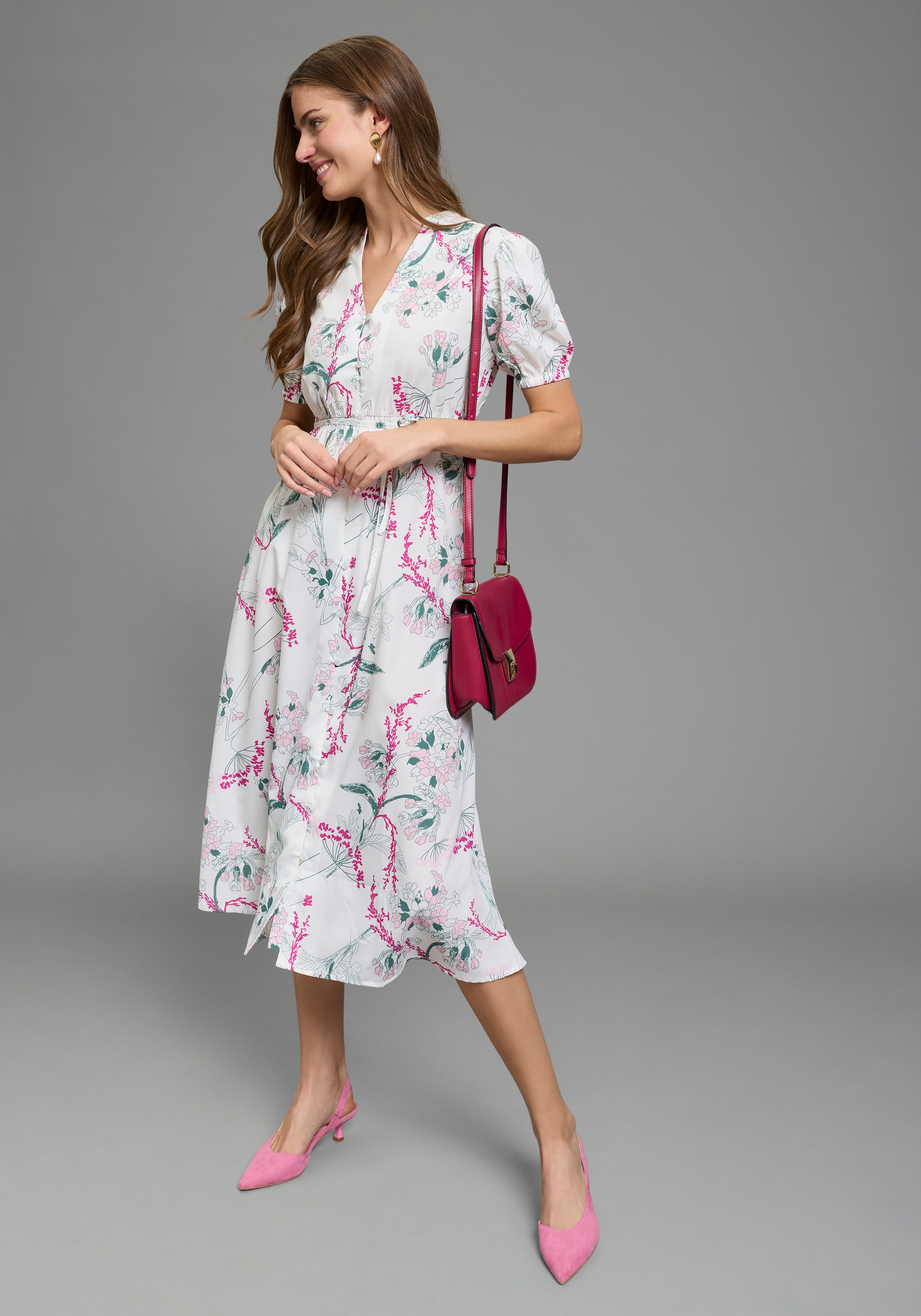 Laura Scott Robe chemisier femininer Stil, für vielseitige Anlässe, aus Polyester