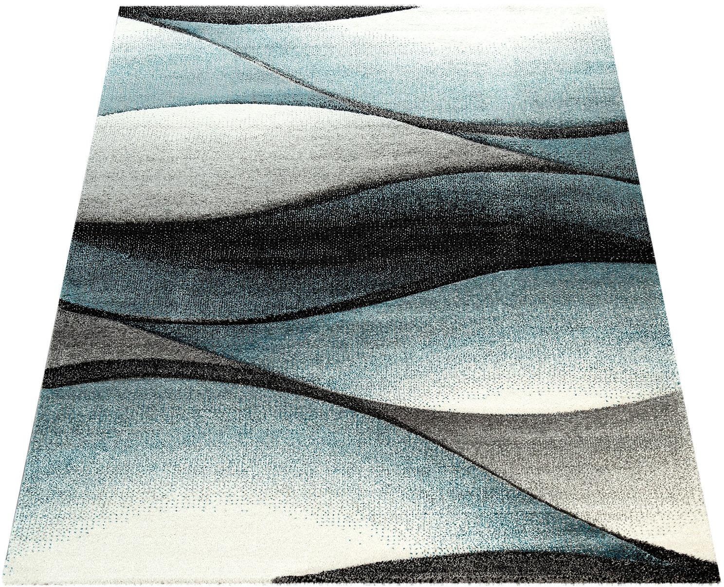 Image of Paco Home Teppich »Diamond 666«, rechteckig, 18 mm Höhe, Kurzflor, 3D-Design, modernes Wellen Muster, ideal im Wohnzimmer & Schlafzimmer bei Ackermann Versand Schweiz