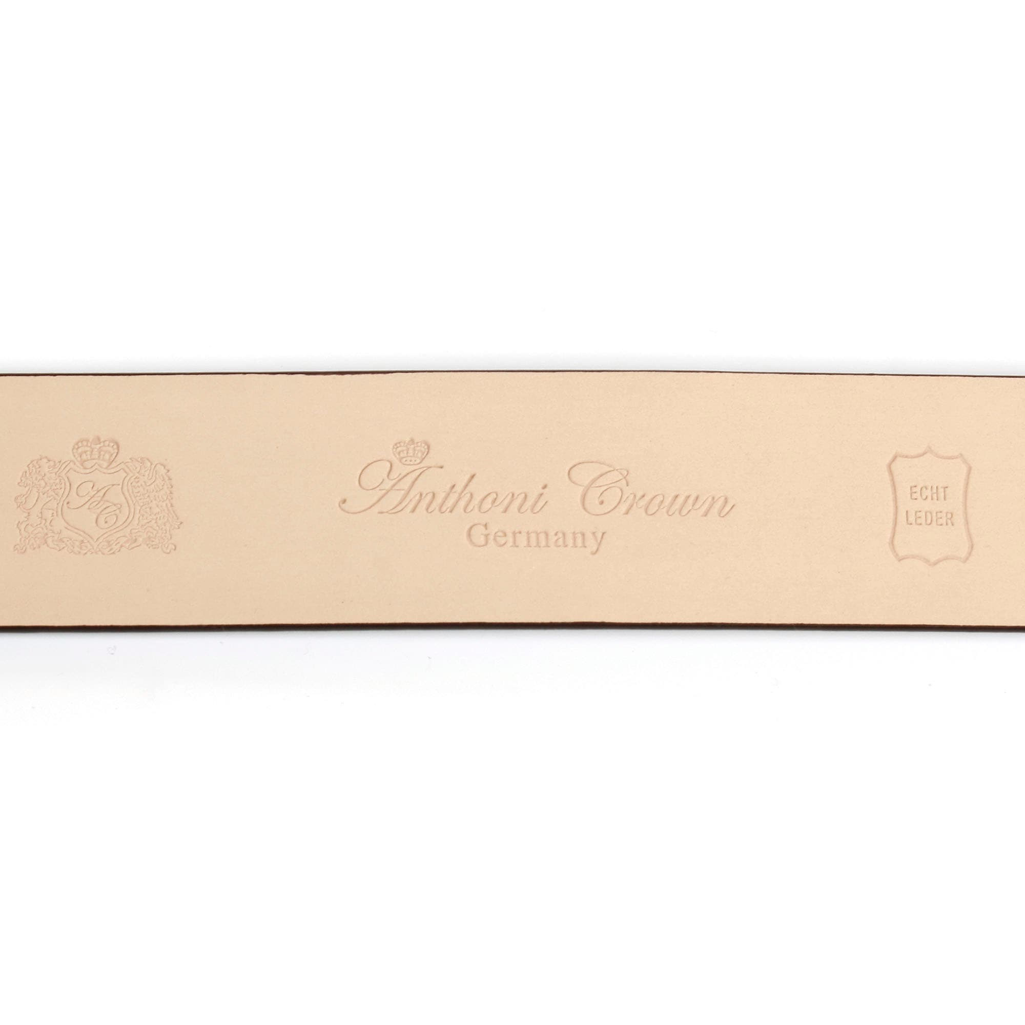 Anthoni Crown Ledergürtel, mit silberfarbener Glas-Schliesse in Bicolor-Optik