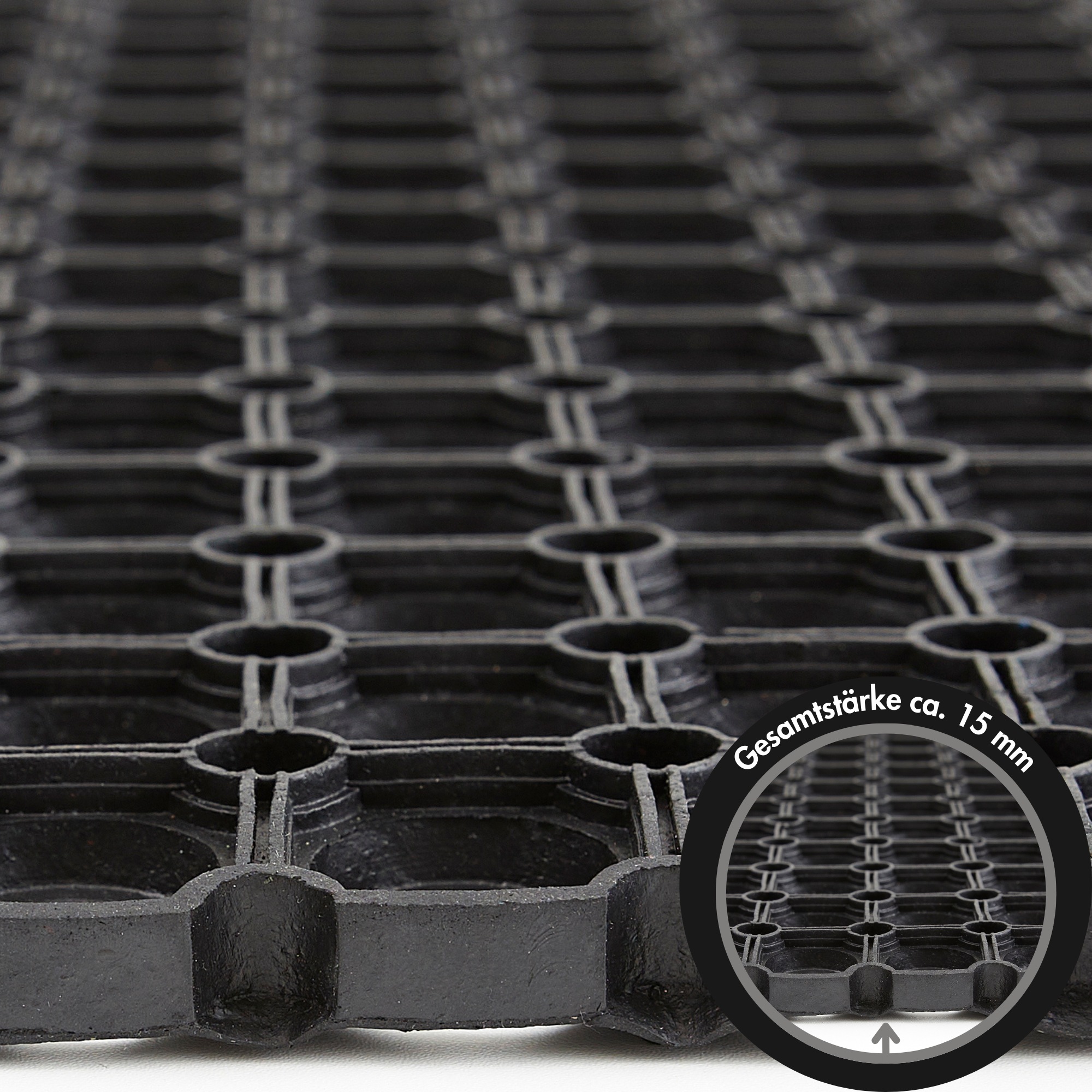 Andiamo Fussmatte »Gummi Ringmatte«, rechteckig, 15 mm Höhe, Schmutzfangmatte, In- und Outdoor geeignet, besonders robust