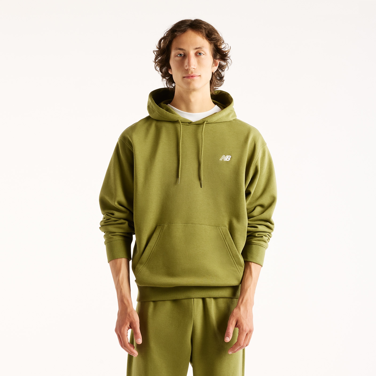 Image of New Balance Kapuzensweatshirt "SPORT ESSENTIALS FRENCH TERRY HOODIE", mit Kapuze, Langarm, aus Baumwolle und Polyester, entspannte Passform