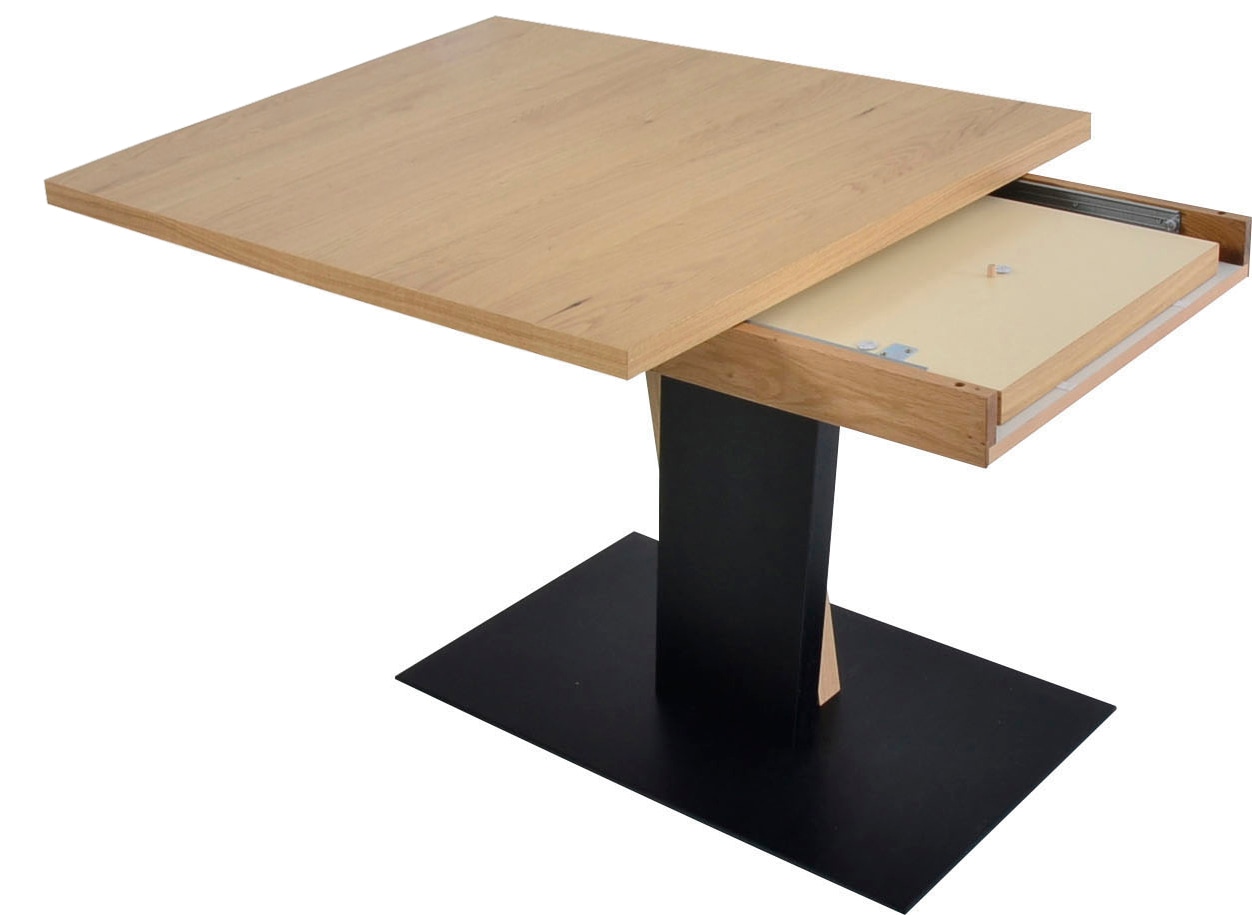 K+W Komfort & Wohnen Esstisch »Giacomo III mit Ansteckplatte erweiterbar« Esstisch in Asteiche bianco furniert, Untergestell im 2 Farben-Mix