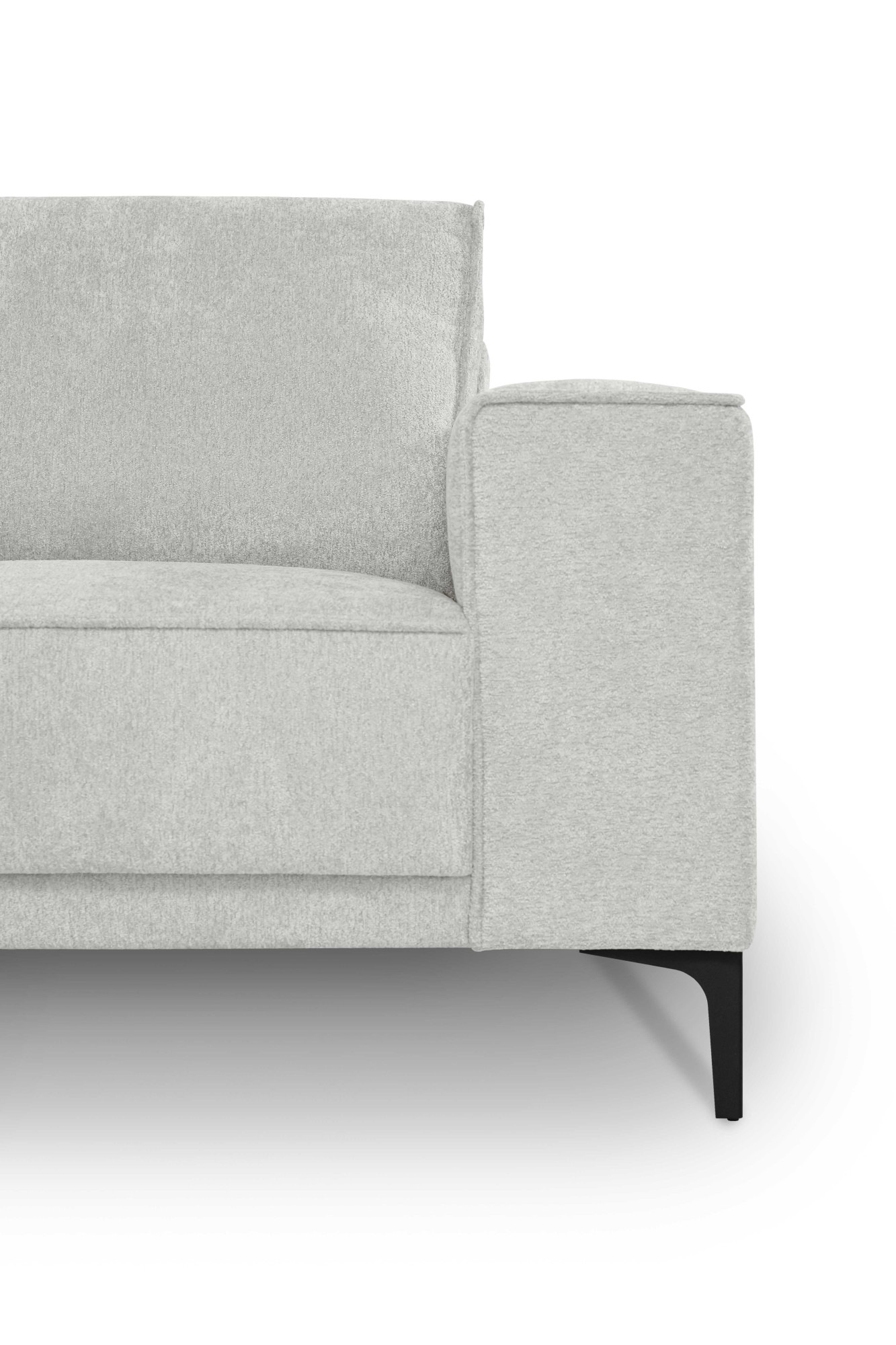 Places of Style Wohnlandschaft »XXL Sofa Oland, Struktur, Flachgewebe, Luxus-Microfaser, Boucle«, U-Form, 342 cm, Wellenunterfederung, Skandi-Design, Metallfüsse