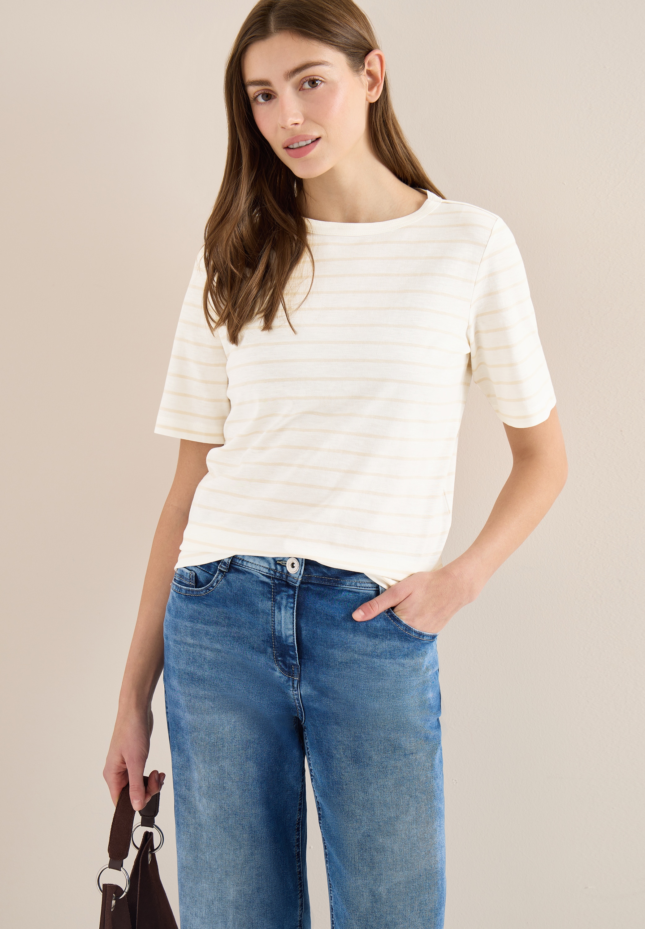 Image of Cecil Rundhalsshirt Sommershirt im Streifen-Look