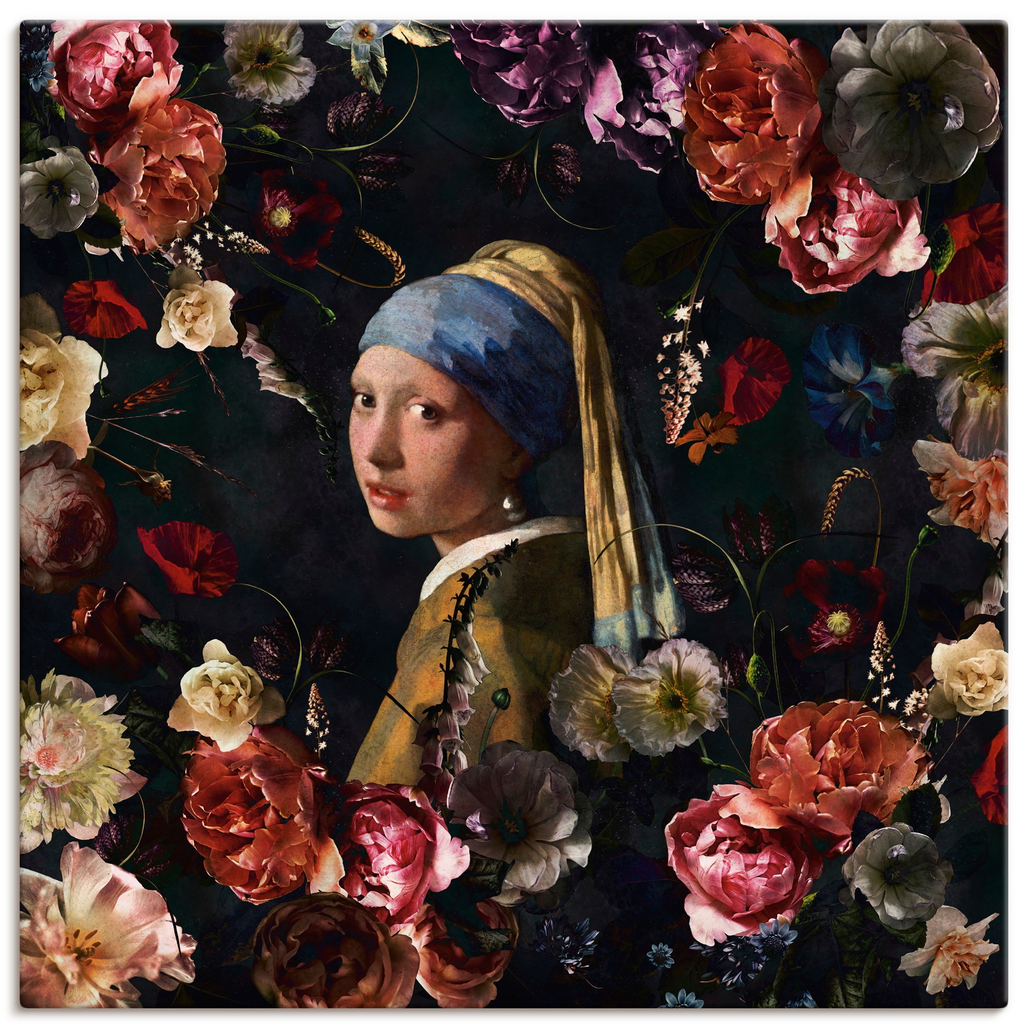 Image of Artland Wandbild "Mädchen mit den Perlenohrring Adaption" Portrait 1 Stk. tlg. als Alubild, Leinwandbild, Poster, Wandaufkleber in verschied. Grössen