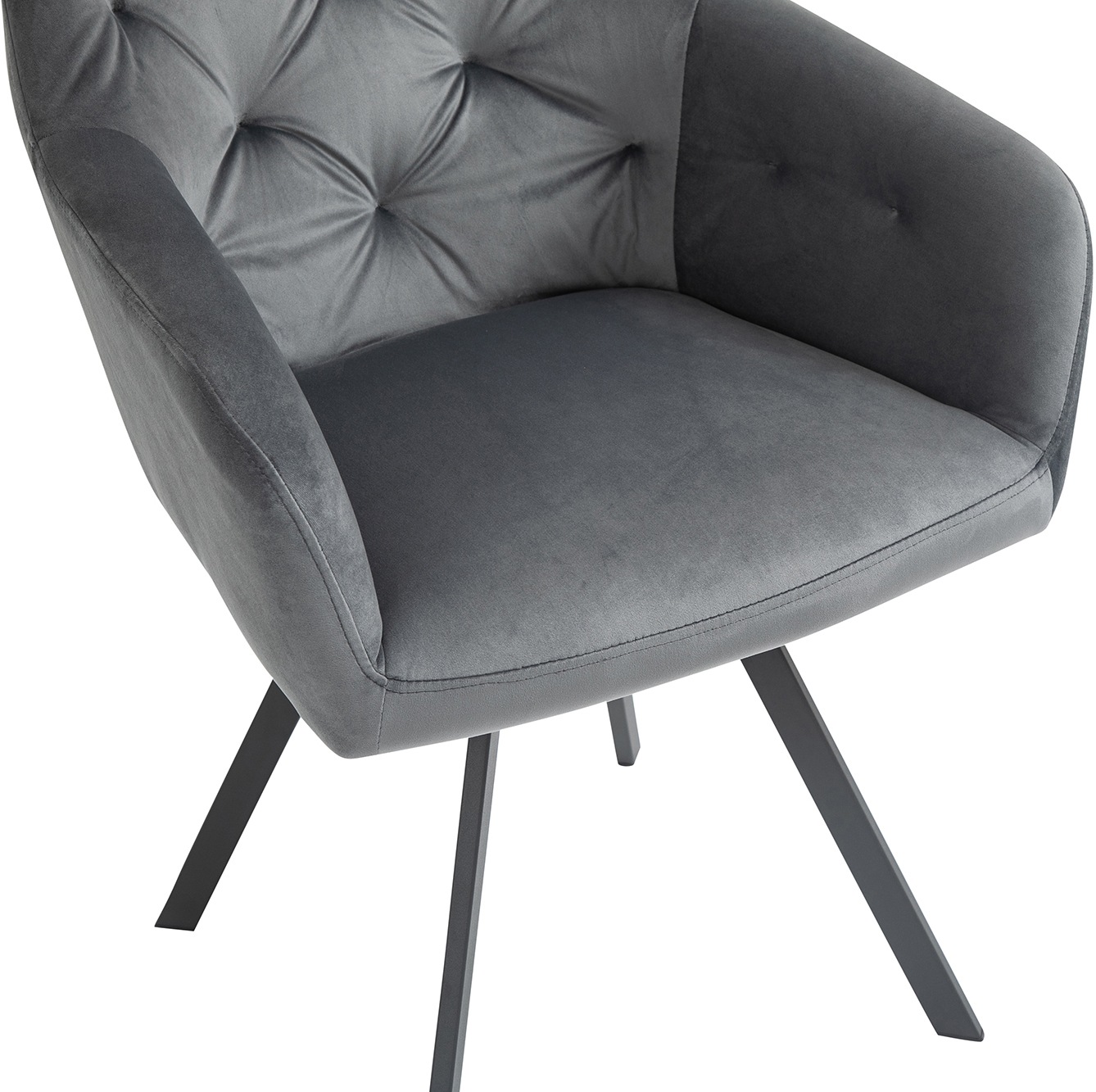 SalesFever Essgruppe, (Set, 5 tlg.), Stühle mit 360° Drehplatte, Tischplatte mit echter Baumkante