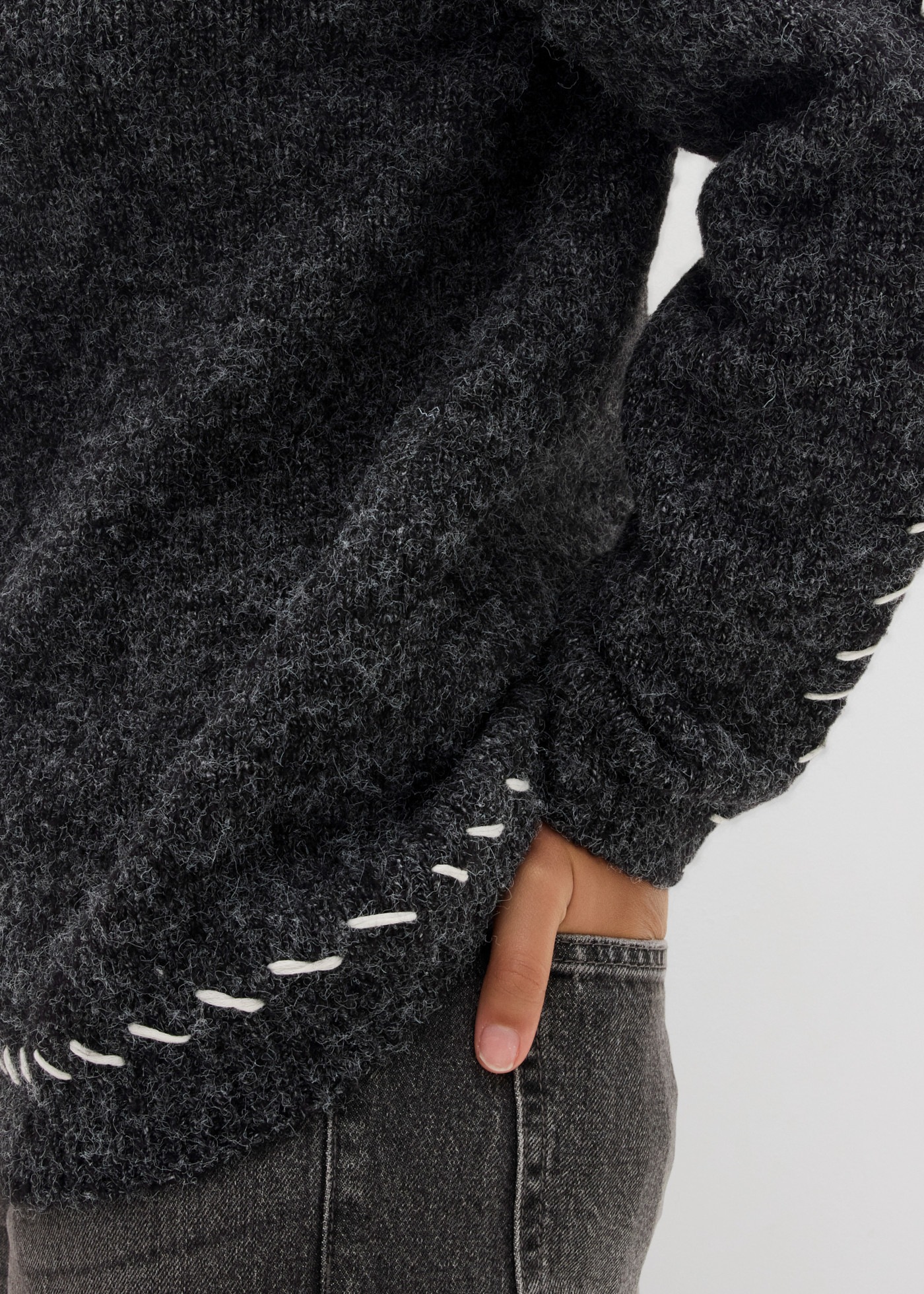 bonprix Longpullover mit hüftbedeckender Länge, Oversize-Passform