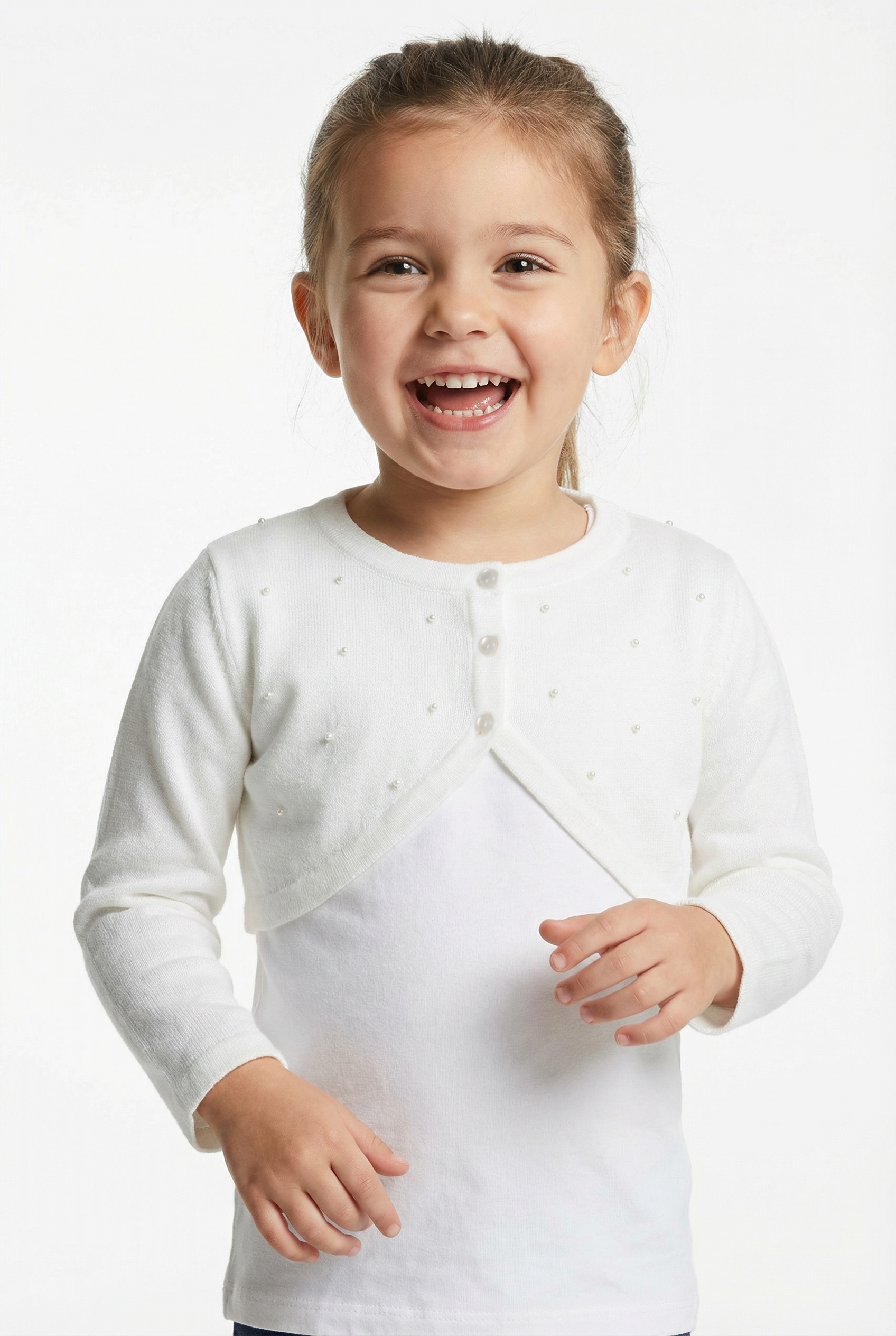 Image of happy girls Bolero "cardigan" vorne mit schönen Zierperlen bestickt