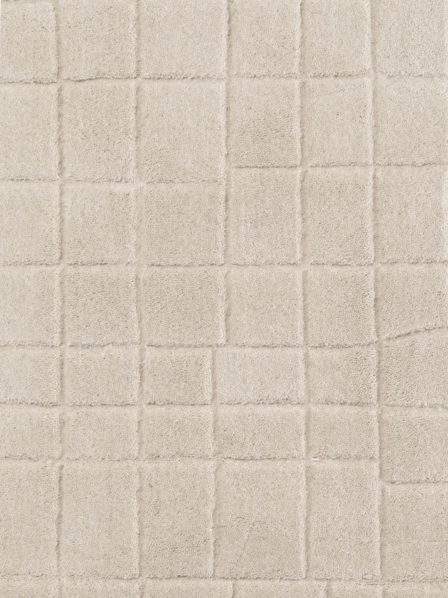 Villeroy & Boch Tapis en laine »Kenso« Rond 15 mm Höhe laine, à carreaux, naturel, fait main, salon, chambre, hygge