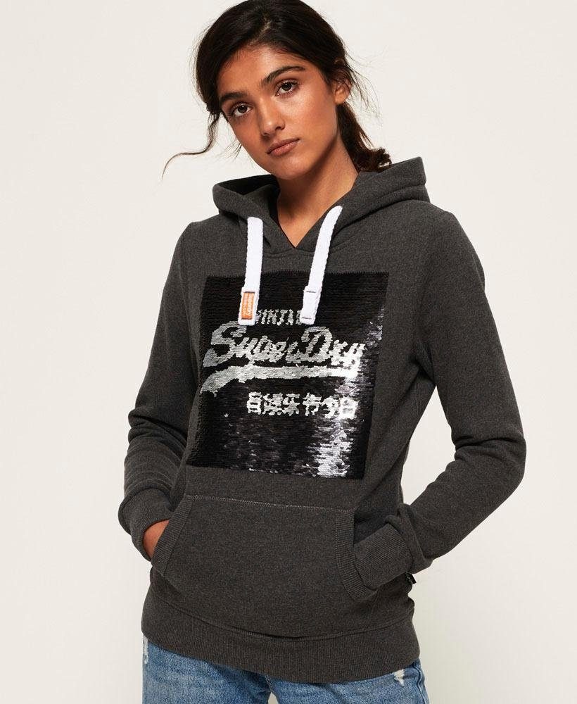 Image of Superdry Sweatshirt »PREMIUM SEQUIN ENTRY HOOD«, Pailettenbesetzter Logodruck bei Ackermann Versand Schweiz