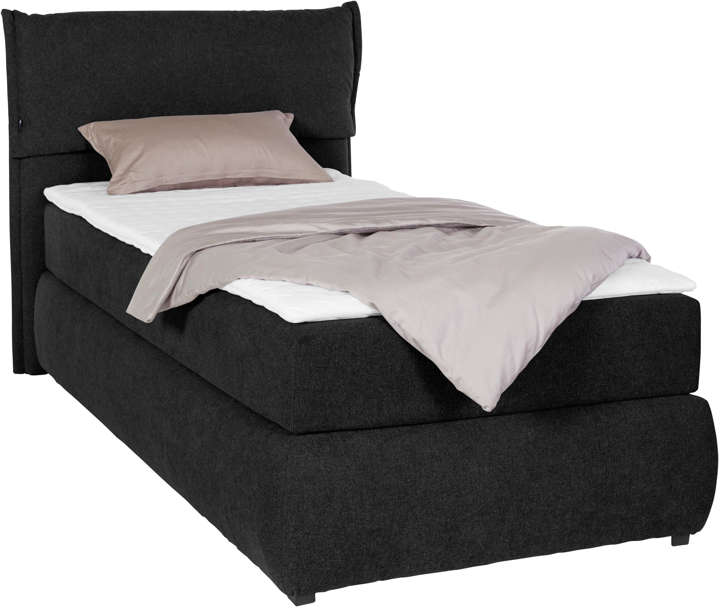 GOODproduct Lit boxspring »Jenson« en 4 couleurs, 4 largeurs, 3 types de matelas en 2 degrés de fermeté, surmatelas