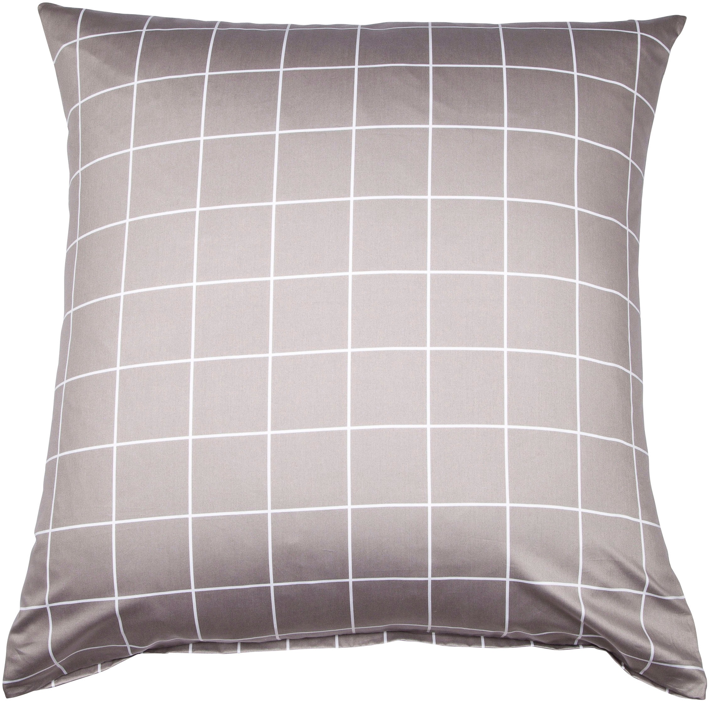 Image of Janine Kissenbezug "modernclassic 39025, Mako-Satin aus 100% Baumwolle" mit Reissverschluss, in Gr. 40x80 oder 80x80 cm, mit Karos und Streifen