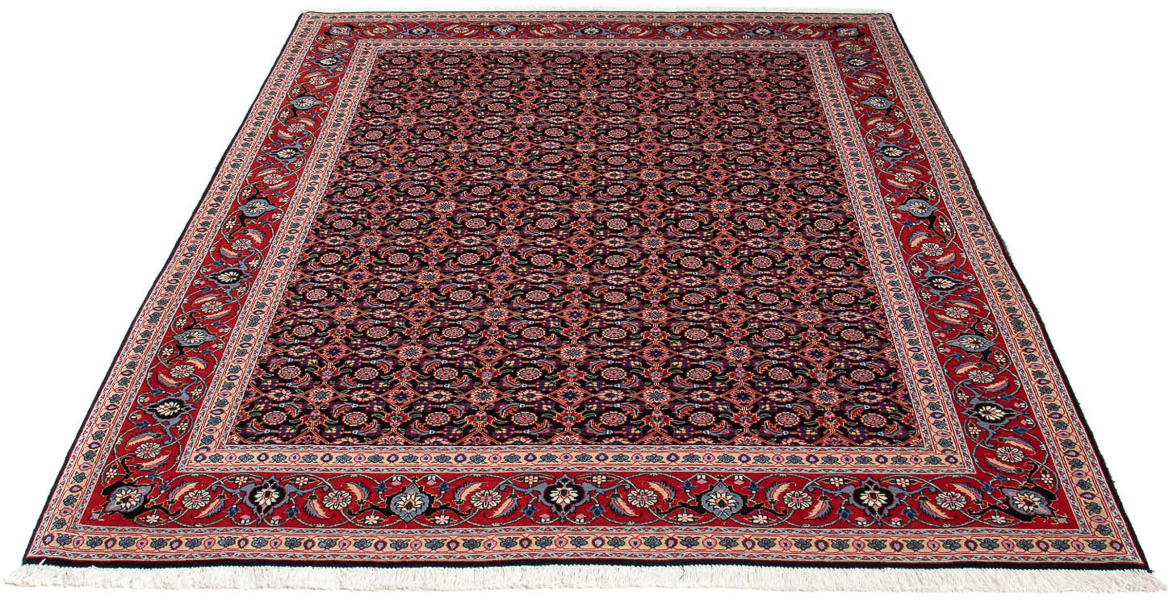 Image of morgenland Orientteppich »Perser - Täbriz - 202 x 151 cm - rot«, rechteckig, 10 mm Höhe, Wohnzimmer, Handgeknüpft, Einzelstück mit Zertifikat bei Ackermann Versand Schweiz