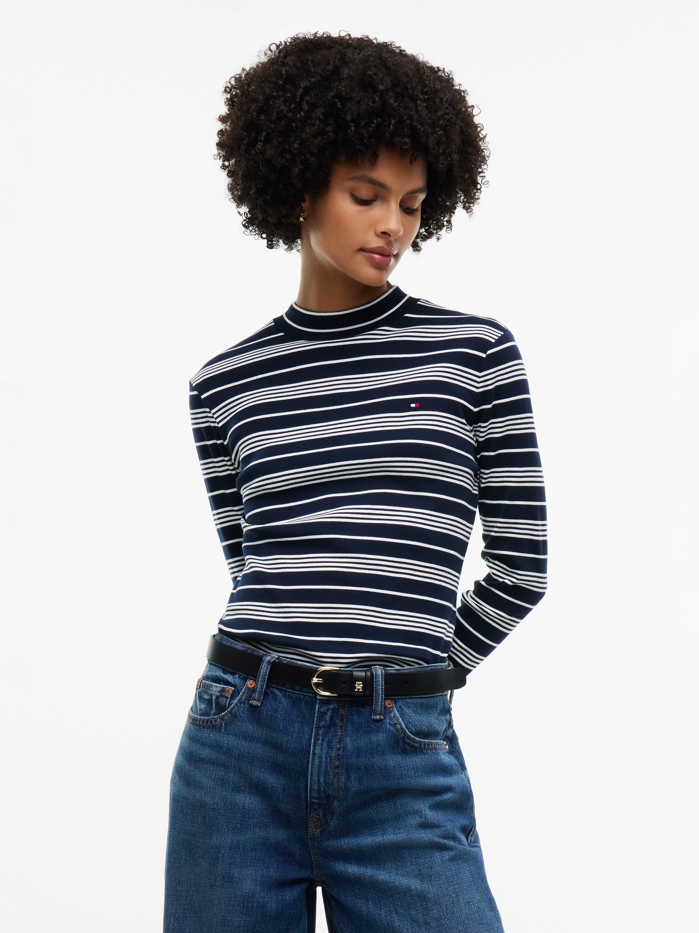 Tommy Hilfiger T-shirt à manches longues »SLIM CODY MOCK-NK LS« Coton, coupe slim