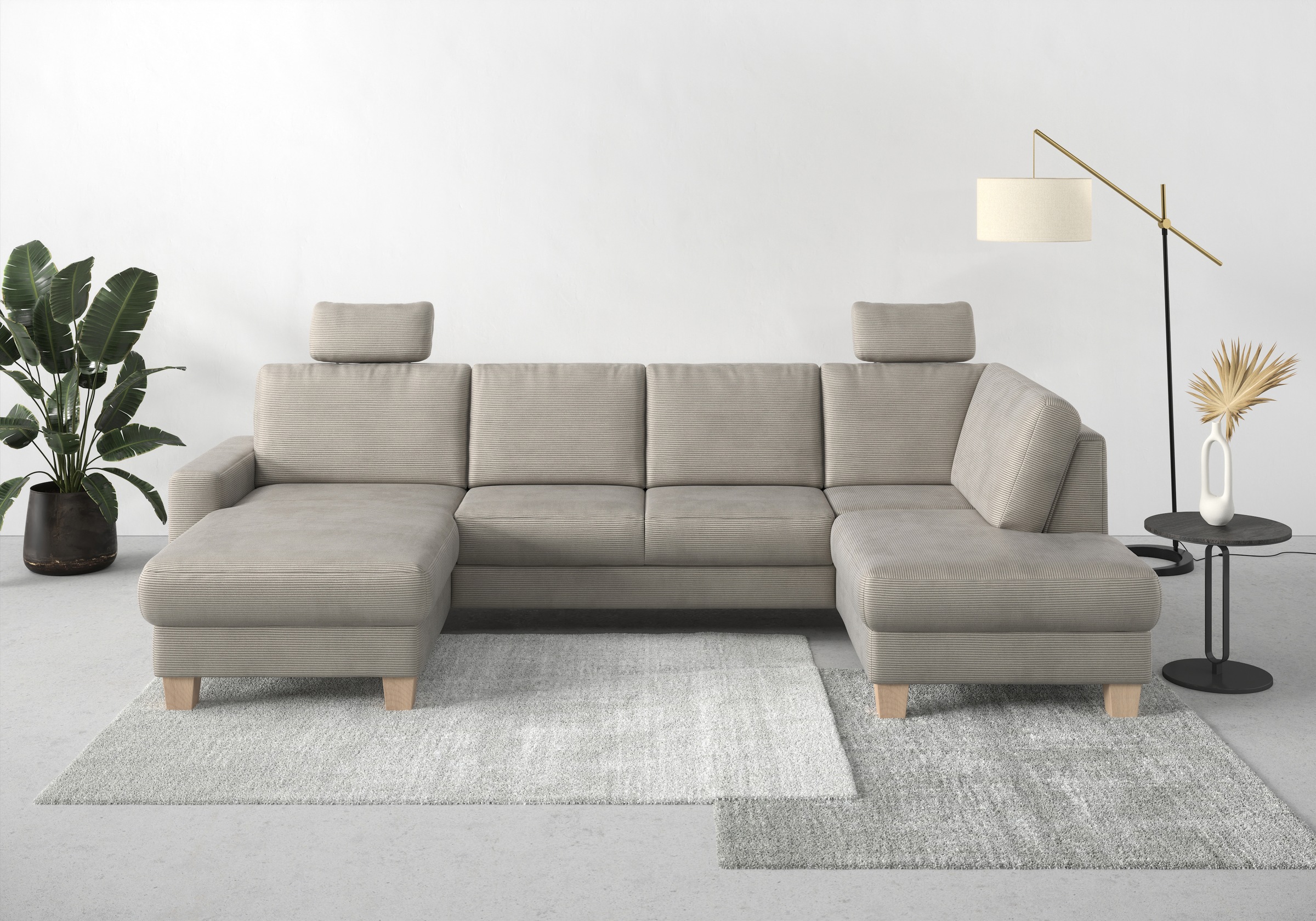 Image of Home affaire Wohnlandschaft "Summer U-Form" mit oder ohne Bettfunktion und Bettkasten, Cord-Bezug