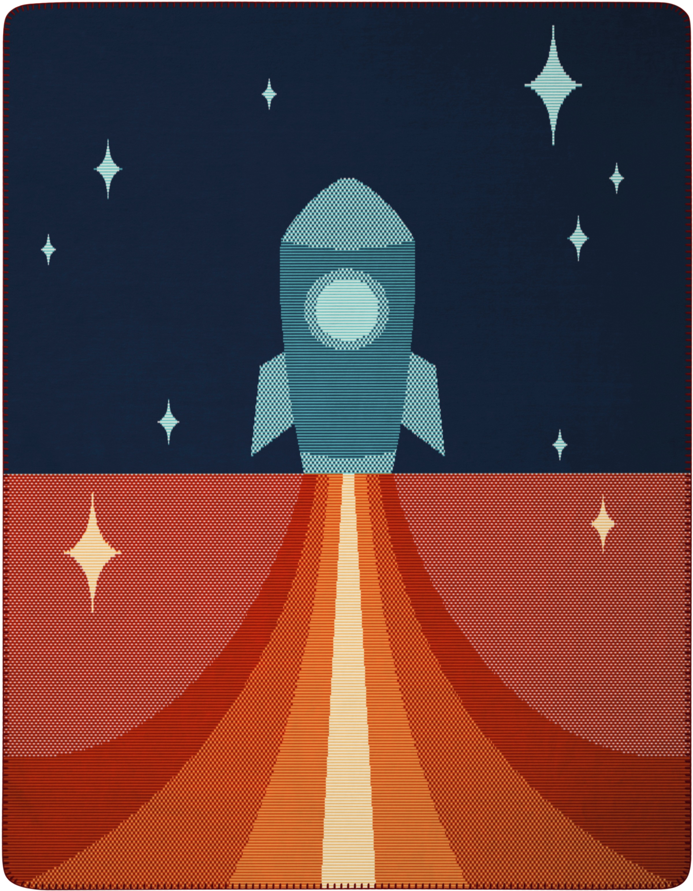Image of Biederlack Babydecke "Babydecke Little Rocket," 75 x 100, mit Zierstich