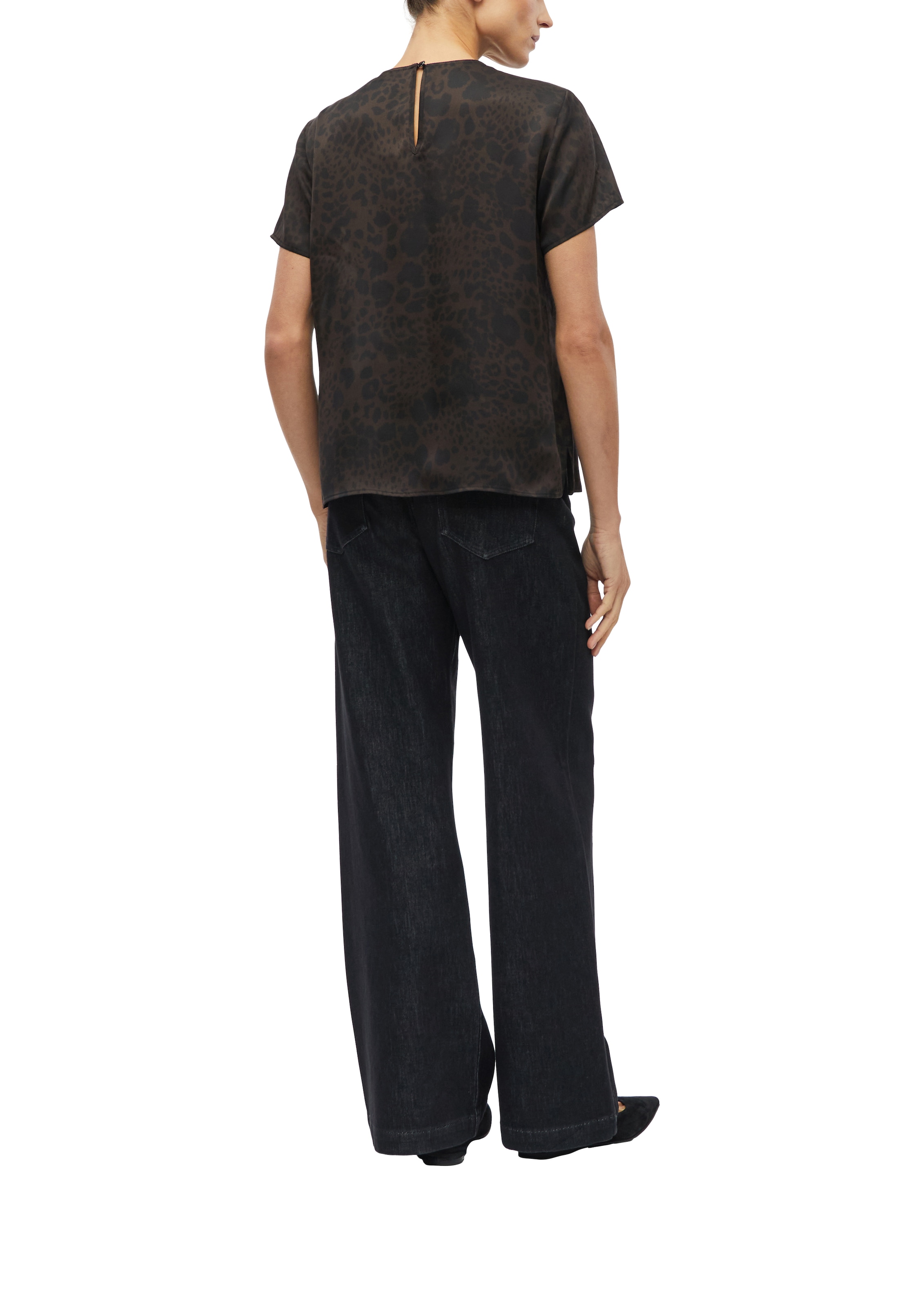 s.Oliver BLACK LABEL Kurzarmbluse Sommerbluse mit Animal-Print