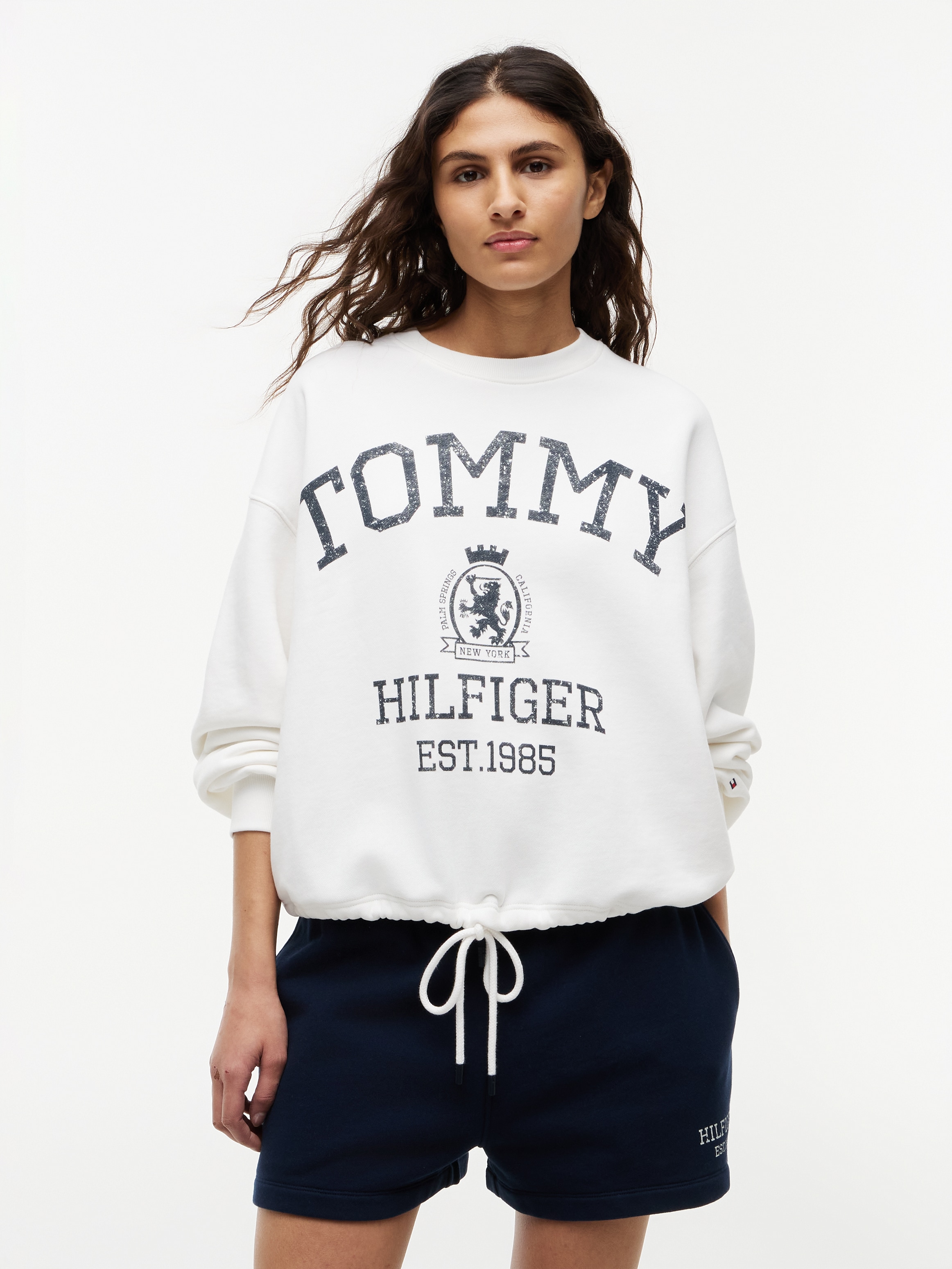 Image of Tommy Hilfiger Sweatshirt "VARSITY CREST MDRN SWEATSHIRT", Baumwolle, Logo Frontdruck