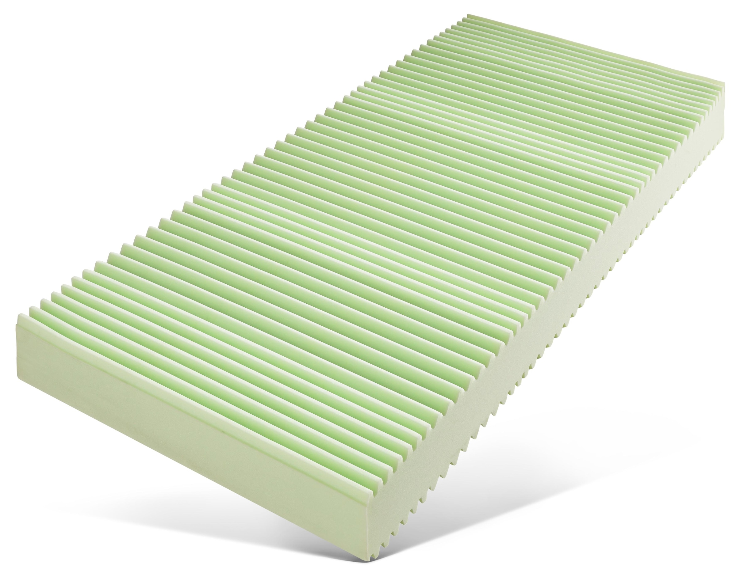 Breckle Northeim Komfortschaummatratze »Libretto«, 22 cm hoch, Raumgewicht: 28 kg/m³, (1 St.), 7-Liegenzonen, Massageeffekt dank Wellenschnitt, Made in Germany