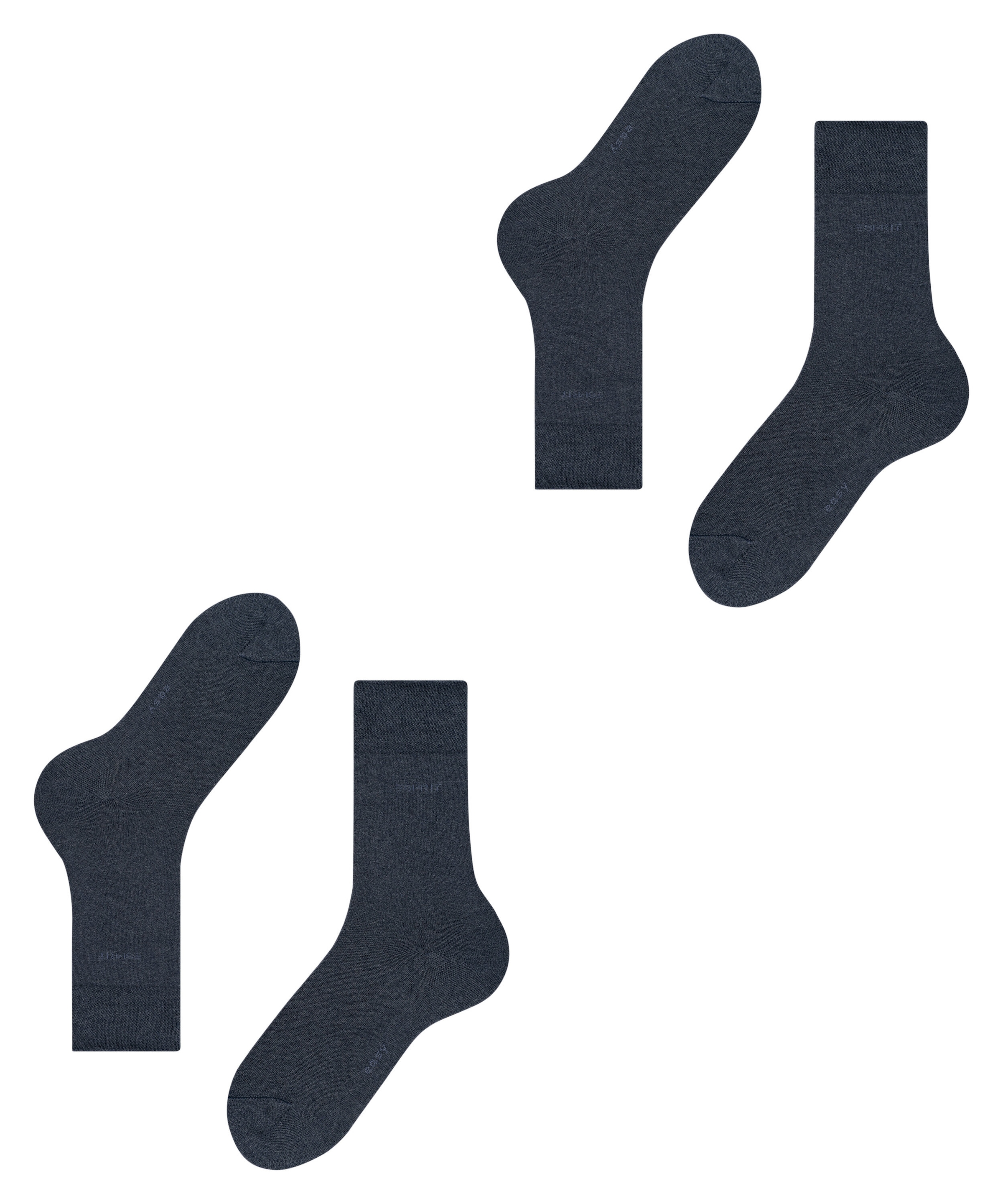 Esprit Socken »Basic Easy«, (2 Paar), breiter Komfortbund, Doppelpack
