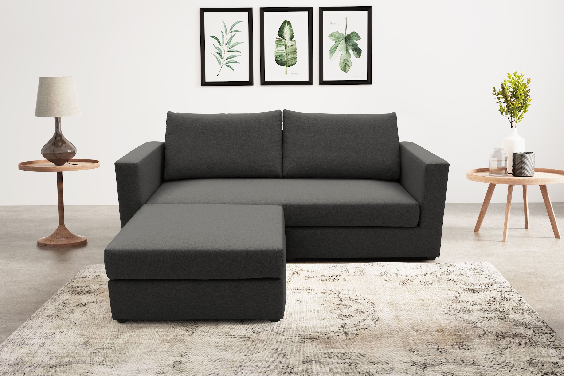 DOMO collection 2-Sitzer »800015, als Sitzmöbel oder Schlafgelegenheit nutzbar, Schlafsofa«, Sitzfläche mit Federkern, inkl. 2 Rückenkissen
