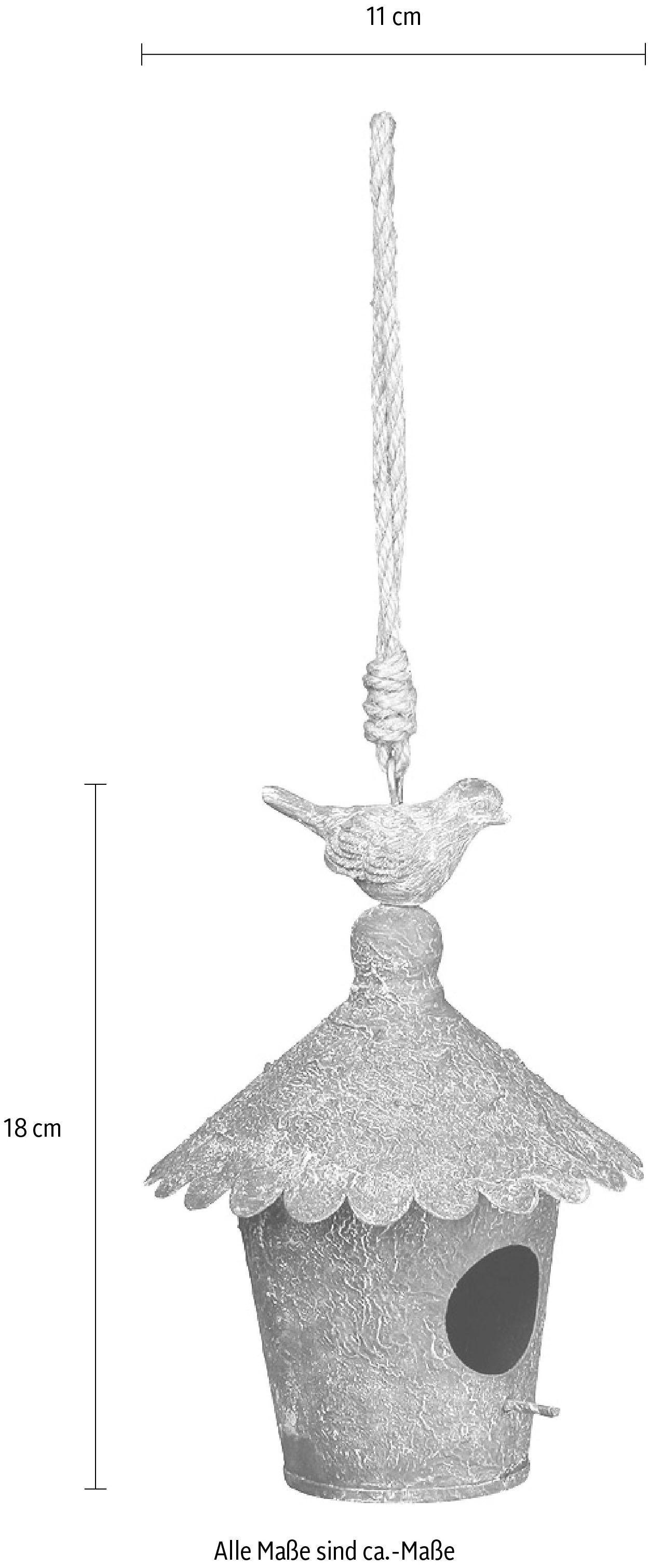 Ambiente Haus Vogelhaus, zum hängen aus Metall - rund Outdoor geeignet