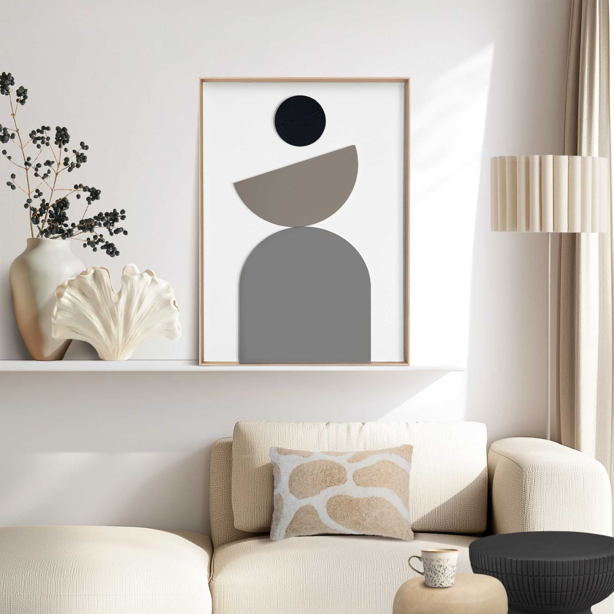 Reinders! Fresque murale »Abstract Balance« Wohnzimmer - Beige - MDF - Abstrakt - 50x70 cm