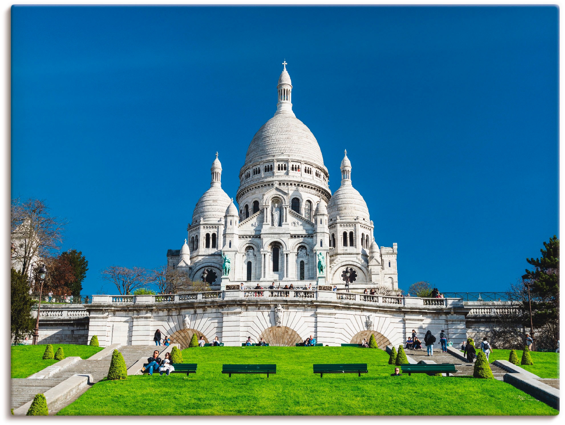 Image of Artland Leinwandbild "Paris Sacre Coeur" Gebäude 1 Stk. tlg. auf Holzrahmen gespannt