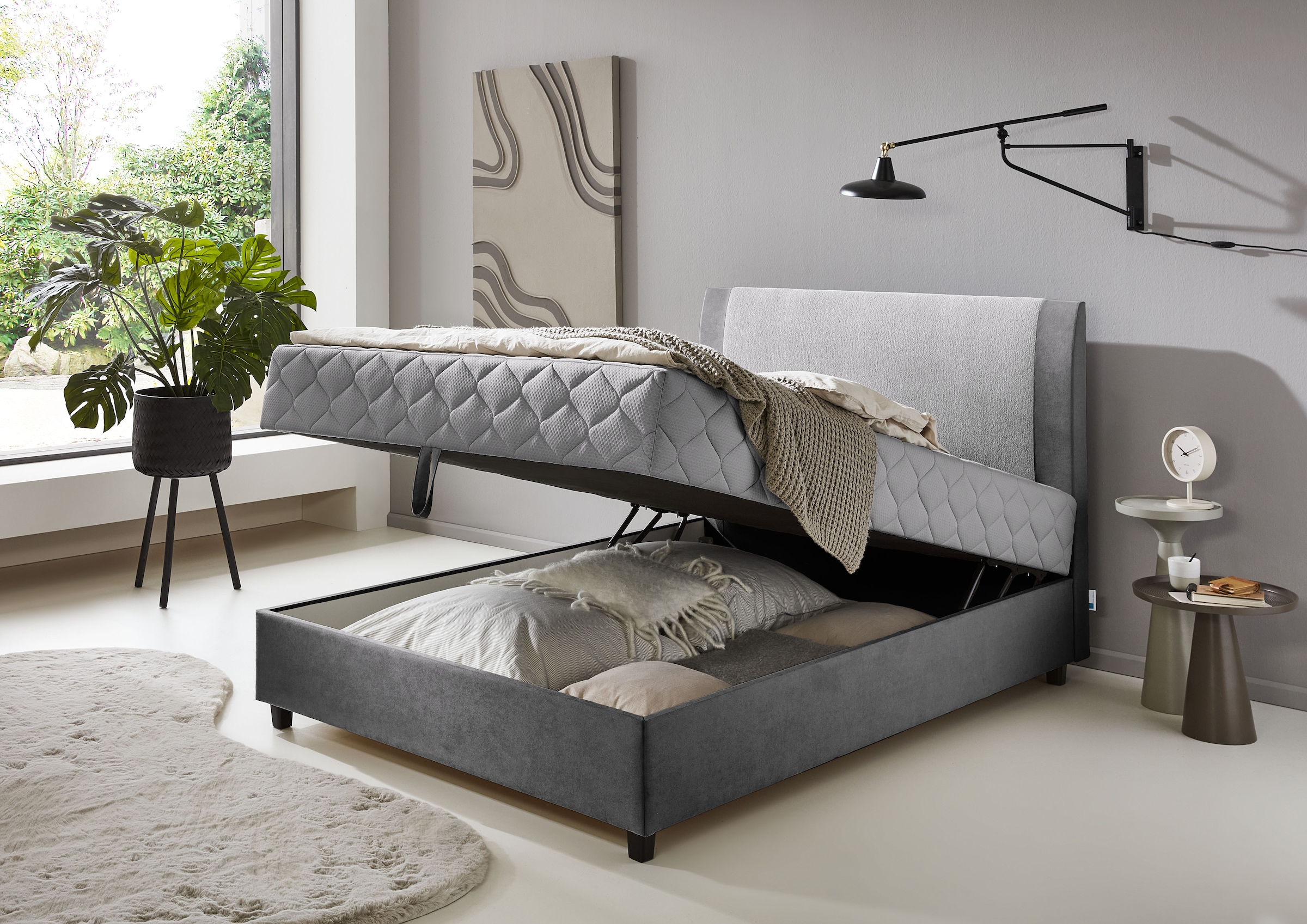 ATLANTIC home collection Boxbett »Borgholm«, mit Taschen-Federkernmatratze, Bettkasten und Absetzung im Kopteil