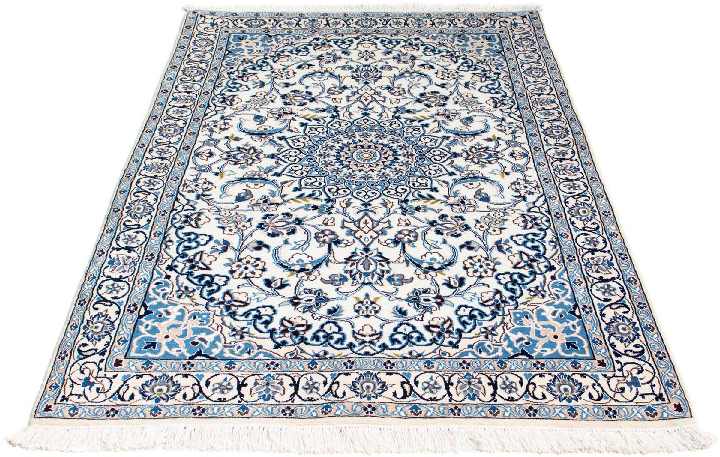 Image of morgenland Orientteppich »Perser - Nain - Royal - 179 x 111 cm - beige«, rechteckig, 10 mm Höhe, Wohnzimmer, Handgeknüpft, Einzelstück mit Zertifikat bei Ackermann Versand Schweiz