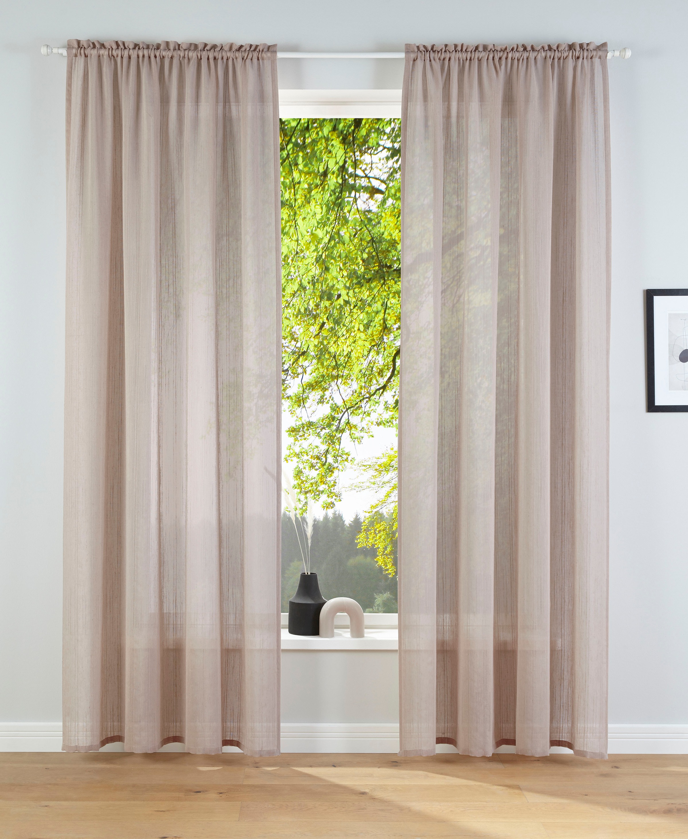 Image of LeGer Home by Lena Gercke Gardine »Esra«, (1 St.), halbtransparent, gewebt, feinen Streifen, verschiedene Grössen bei Ackermann Versand Schweiz