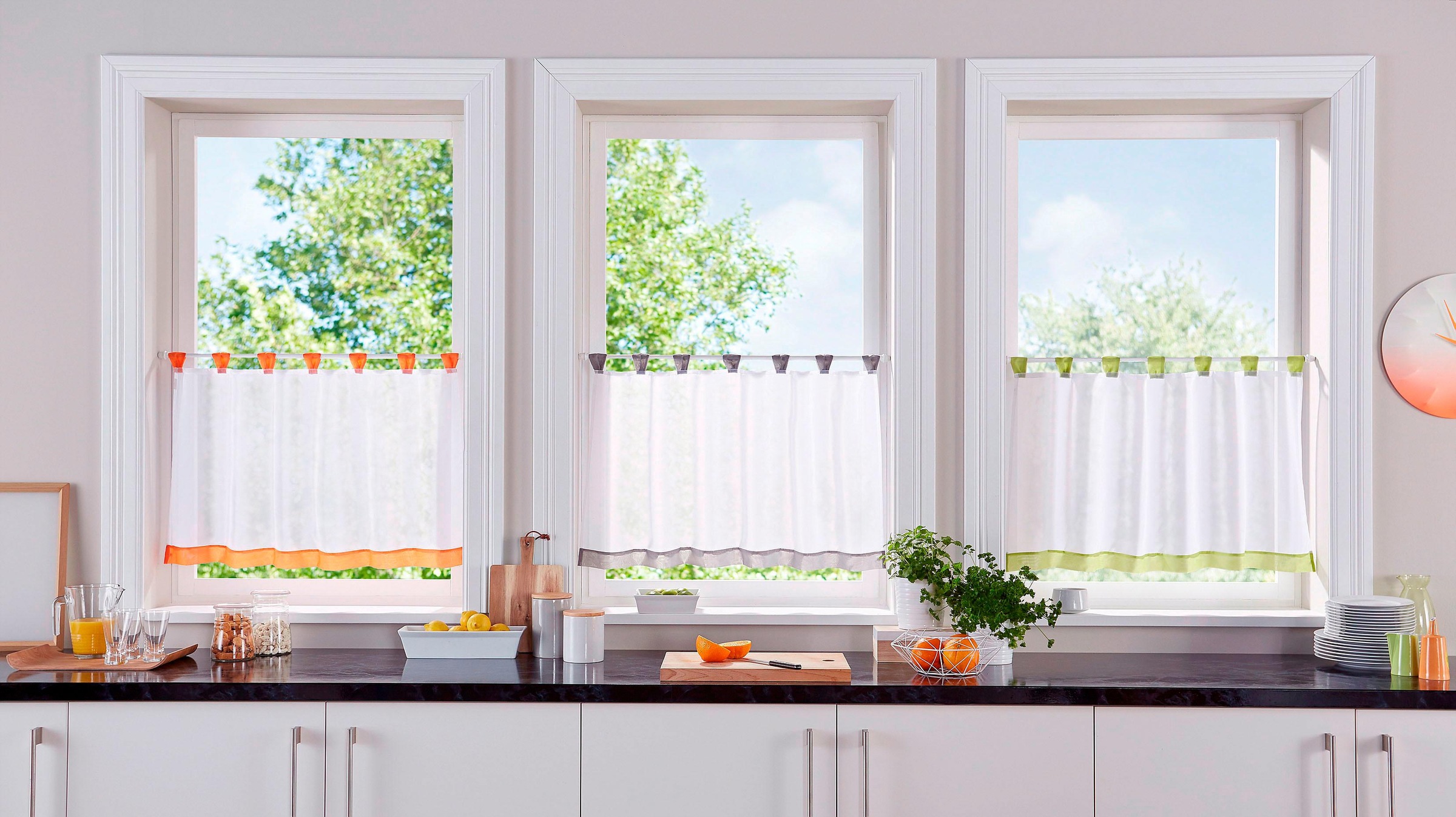 Image of GOODproduct Scheibengardine "Bitola" Schlaufen 1 Stk. tlg. Fertiggardine, transparent