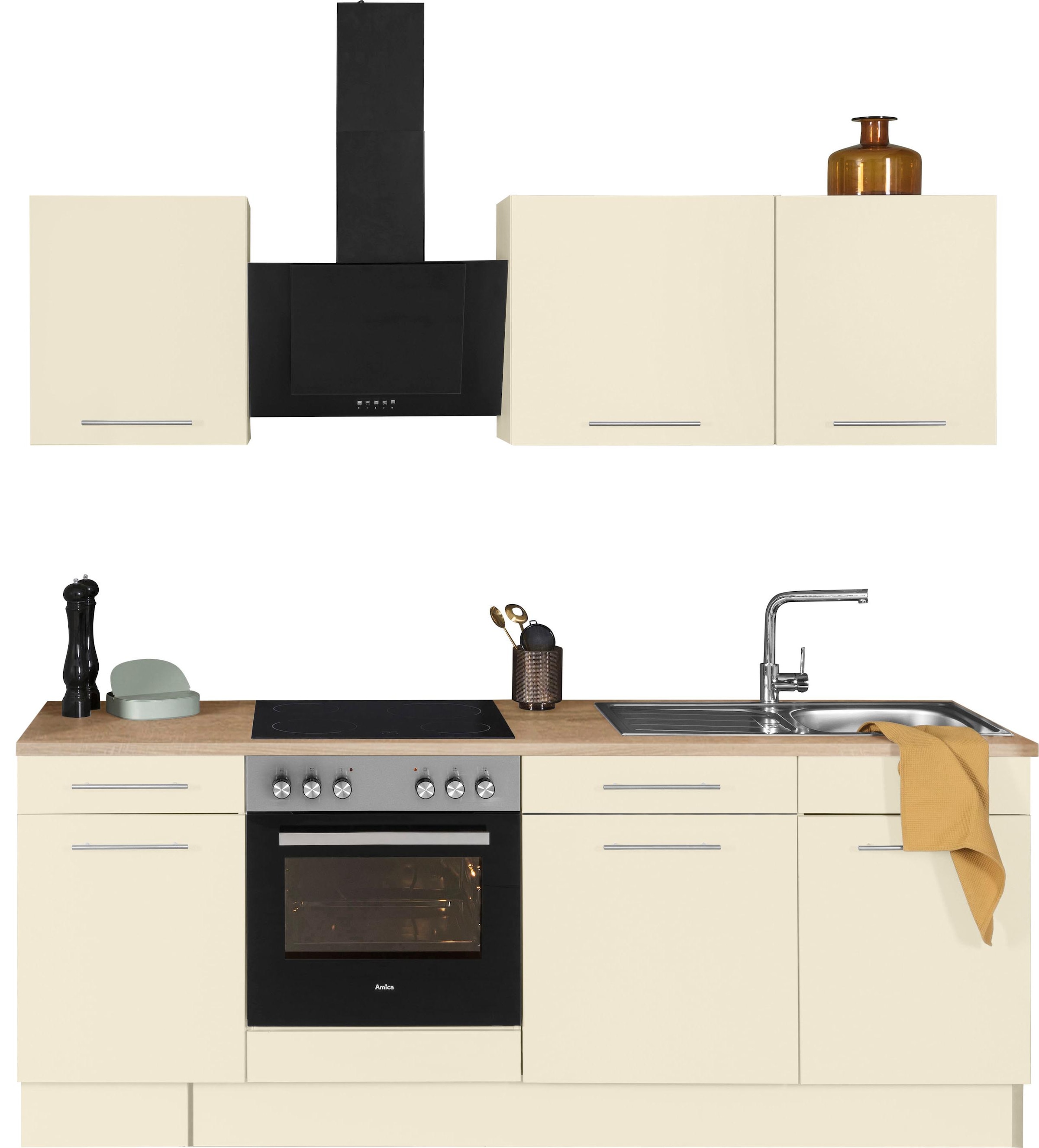 wiho Küchen Kitchenette »Ela, Breite 220 cm,« Soft-Close-Funktion, höhenverstellbare Füsse, ohne E-Geräte