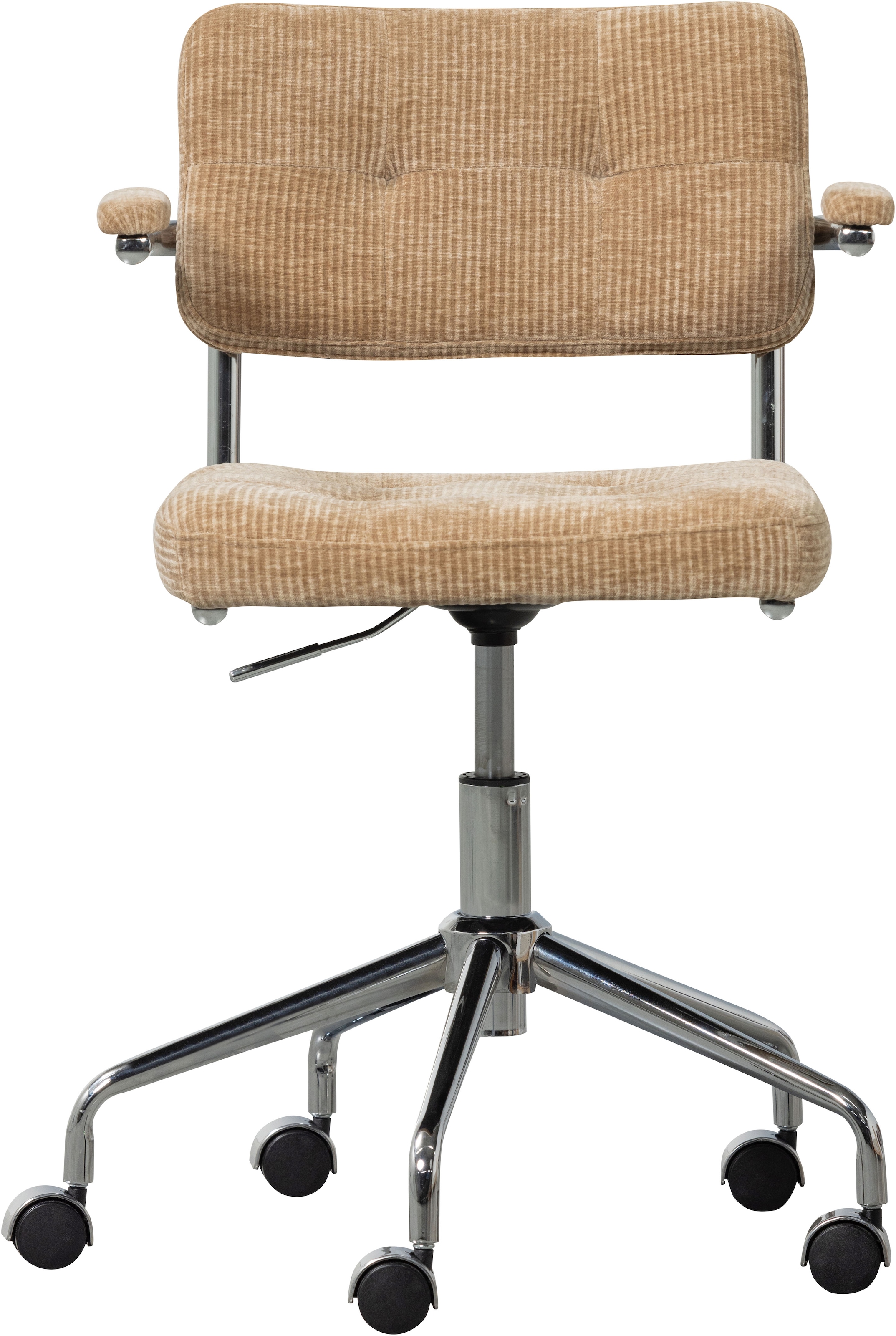 WOOOD Drehstuhl »Kova mit Rippenstoff-Bezug höhenverstellbar, B 54 x T 60 x H 87 cm« () Drehbar, Hohe Verschleissfestigkeit, Tragkraft 125 kg