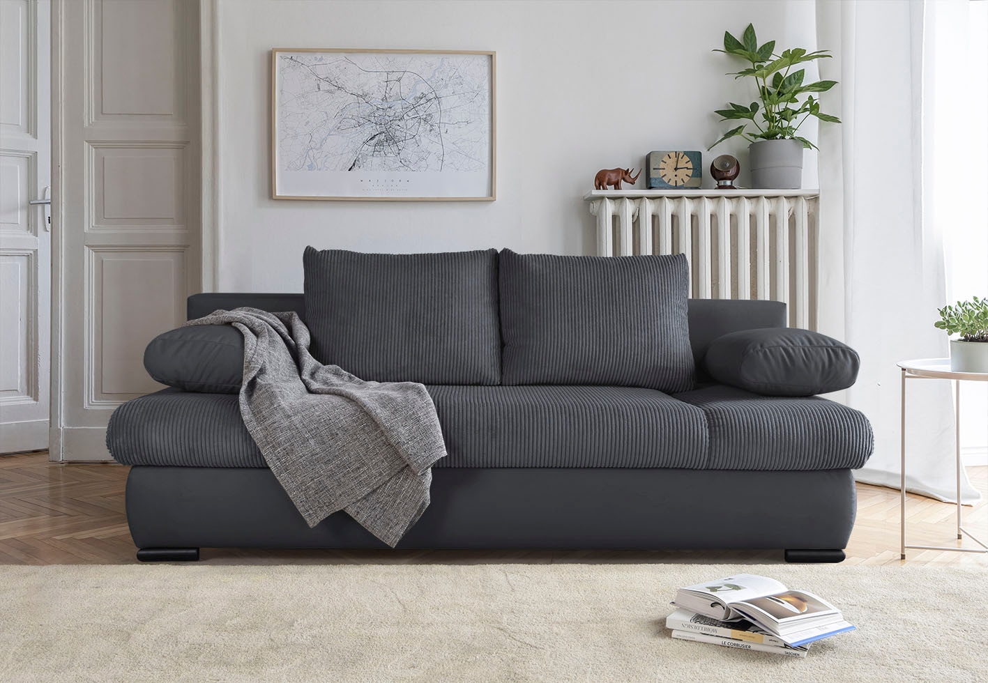 Image of COLLECTION AB Schlafsofa "Chicago, B: 200 cm, Liegefl. 146x200 cm" Bettfunktion, Bettkasten & 2 Armlehnenkissen, Federkern