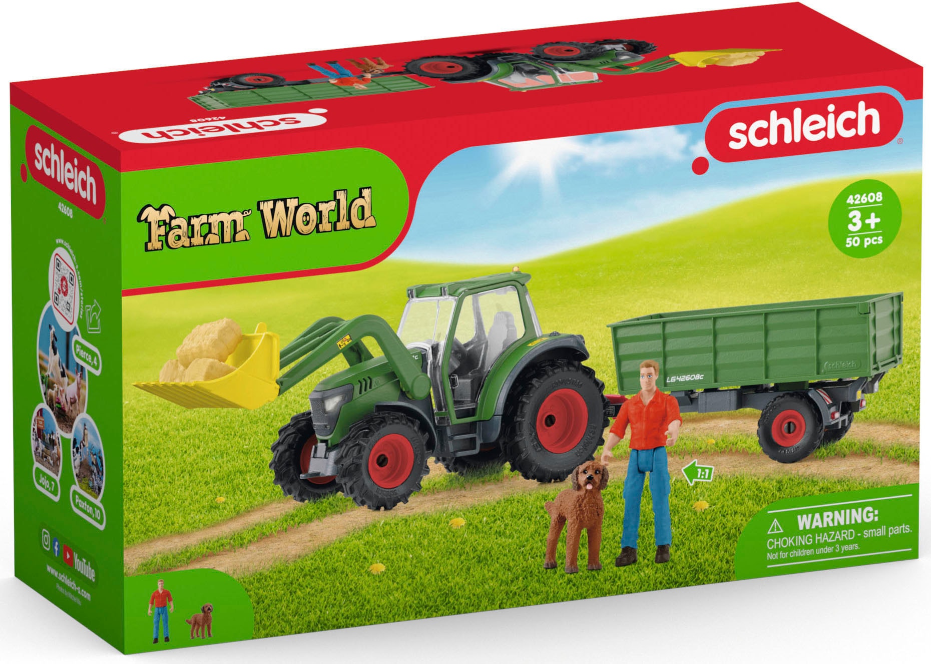 Schleich® Spielwelt »FARM WORLD, Traktor mit Anhänger  (42608)«