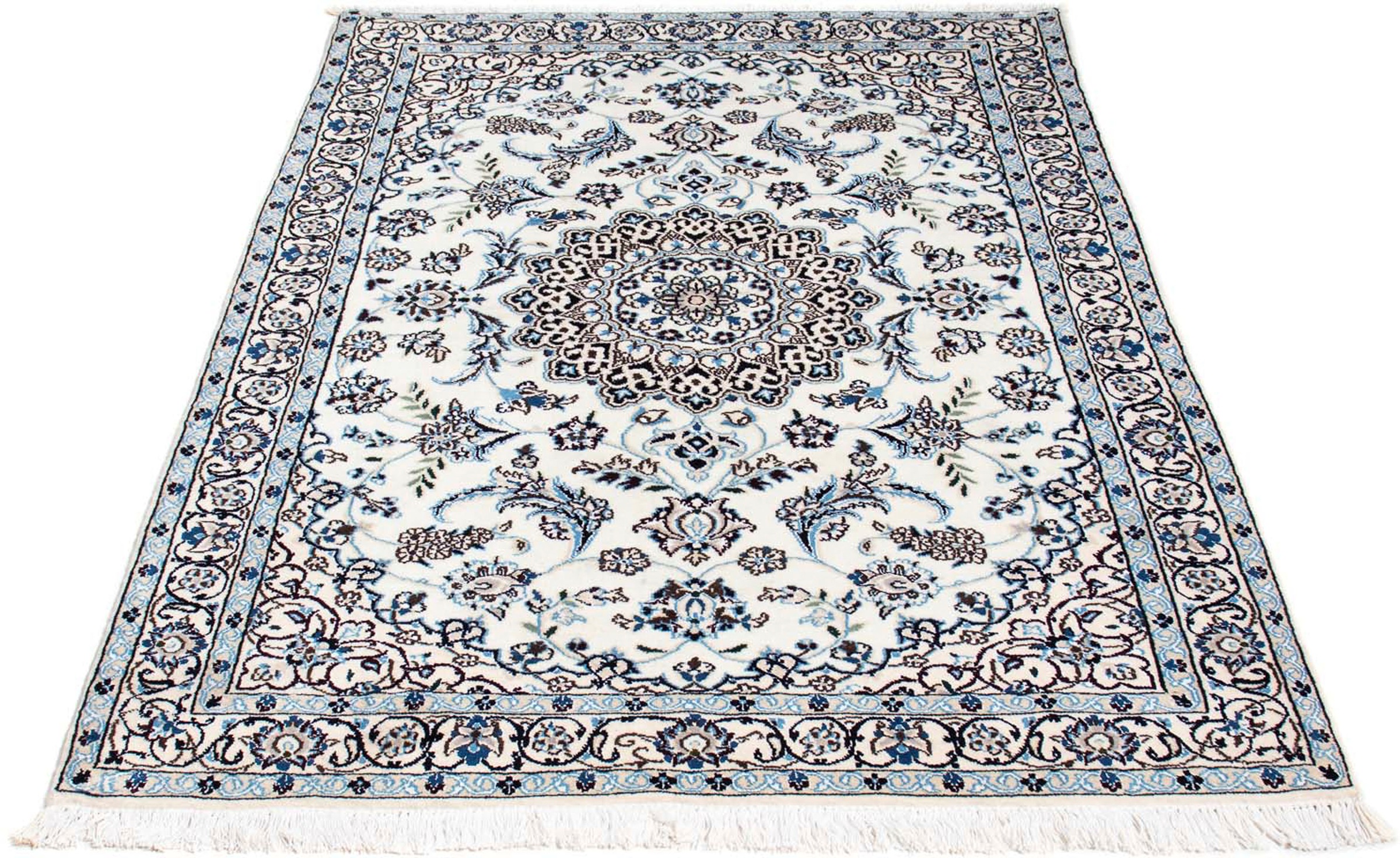 Image of morgenland Orientteppich »Perser - Nain - Royal - 176 x 115 cm - beige«, rechteckig, 10 mm Höhe, Wohnzimmer, Handgeknüpft, Einzelstück mit Zertifikat bei Ackermann Versand Schweiz