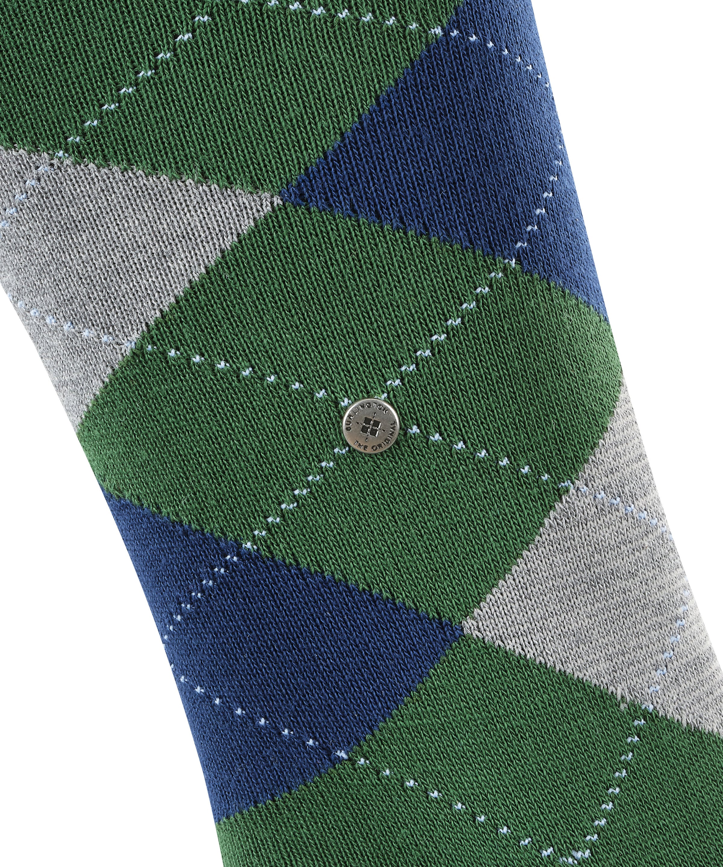 Burlington Mi-bas »King« Taille unique 40-46, motif Argyle, coton peigné