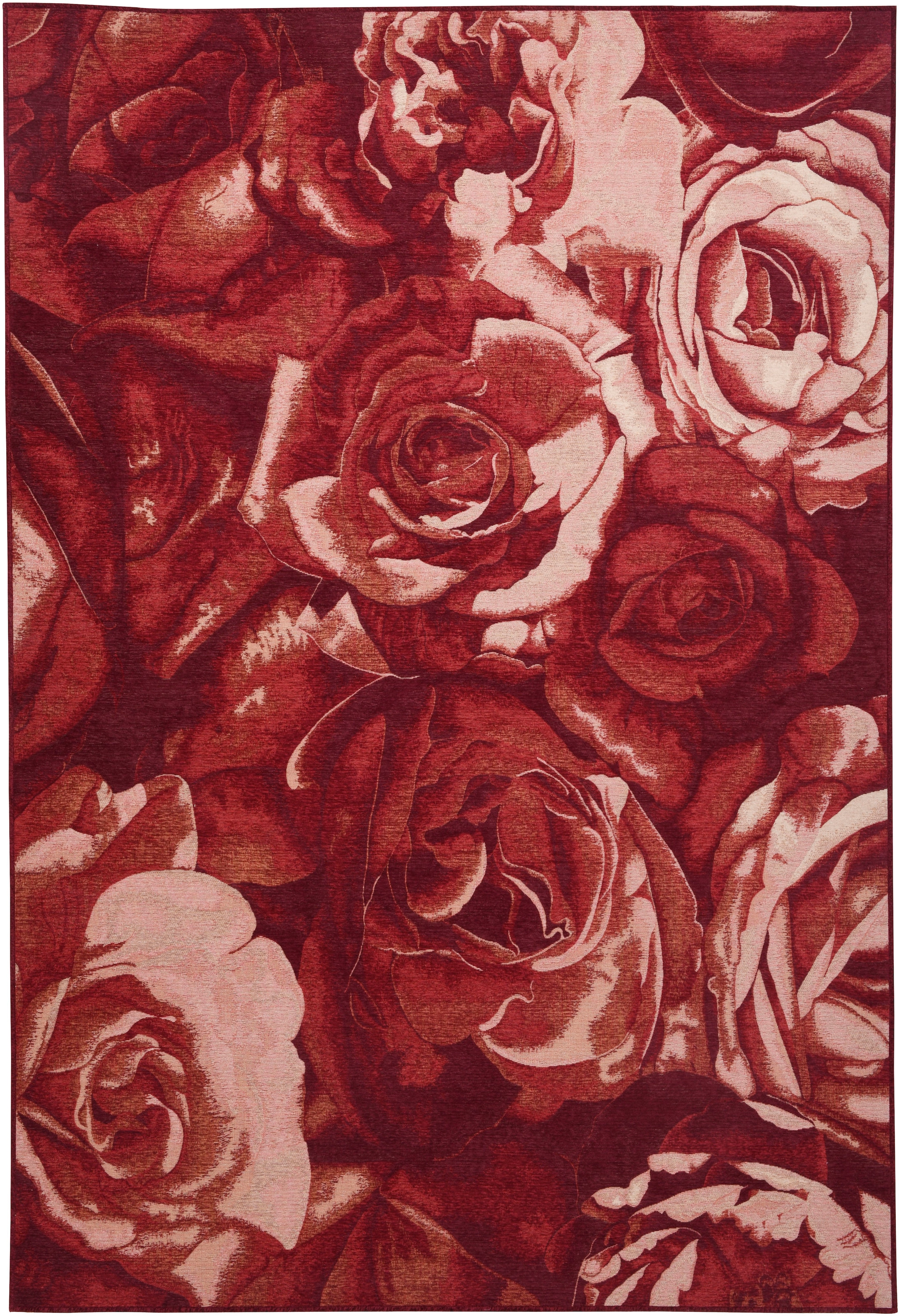 Image of THEKO Teppich "Flomi Rose" rechteckig 4 mm Höhe Flachgewebe, ideal im Wohnzimmer & Schlafzimmer
