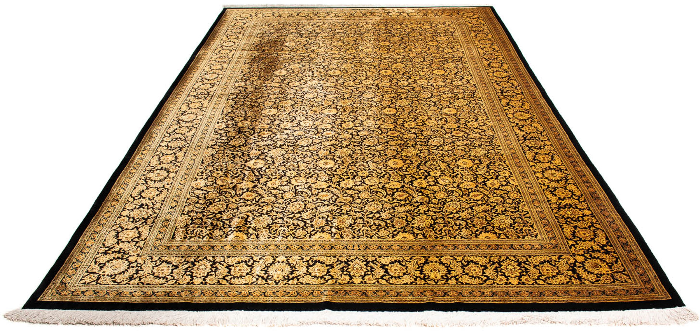 Image of morgenland Orientteppich »Perser - Ghom - 295 x 193 cm - gold«, rechteckig, 10 mm Höhe, Wohnzimmer, Handgeknüpft, Einzelstück mit Zertifikat bei Ackermann Versand Schweiz