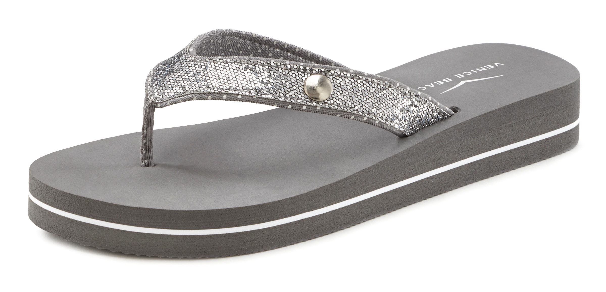 Image of Venice Beach Badezehentrenner, Pantolette ultraleicht mit Glitzerband vegan bei Ackermann Versand Schweiz